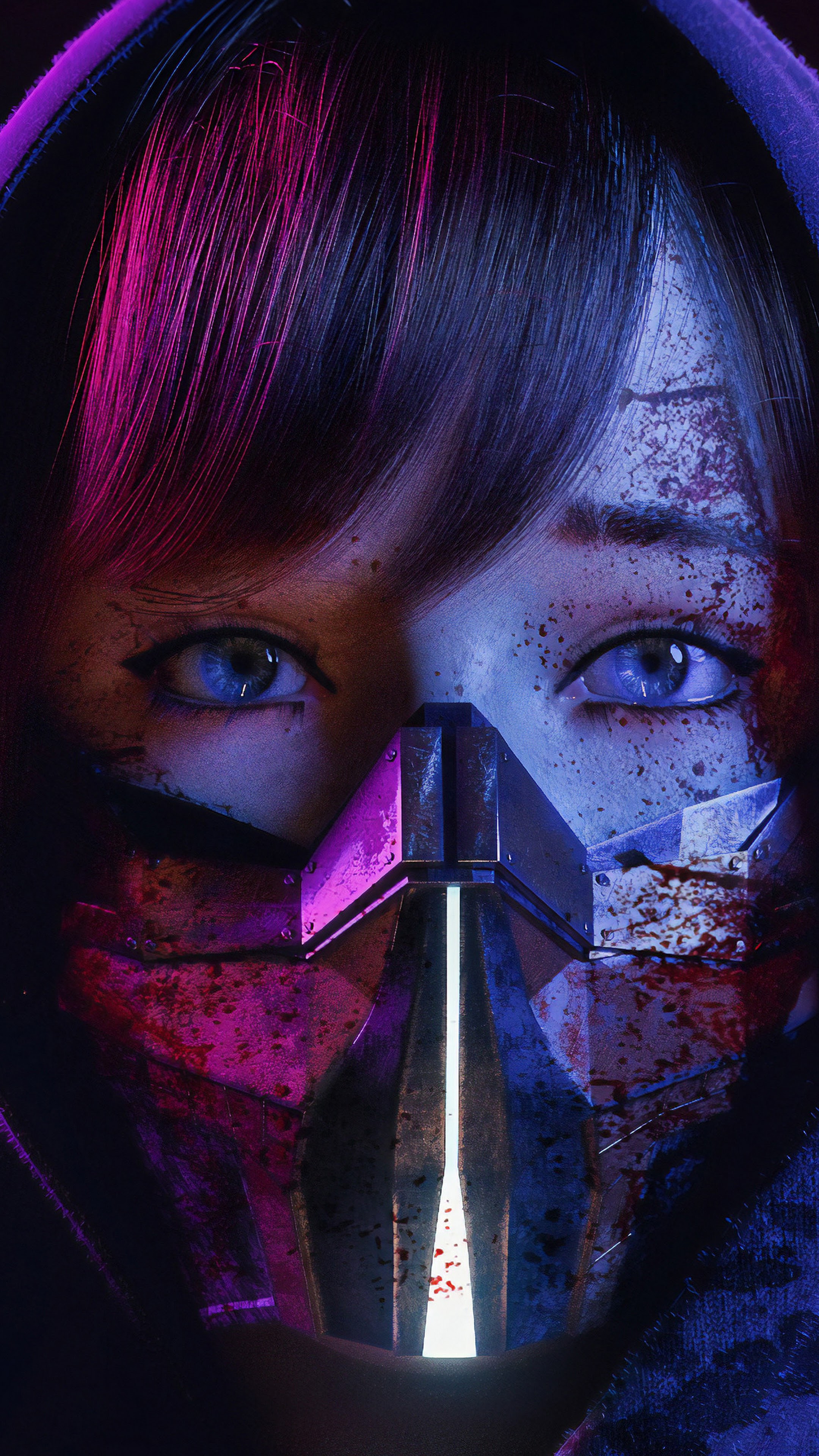 Sci Fi Girl Mask 4K Wallpaper