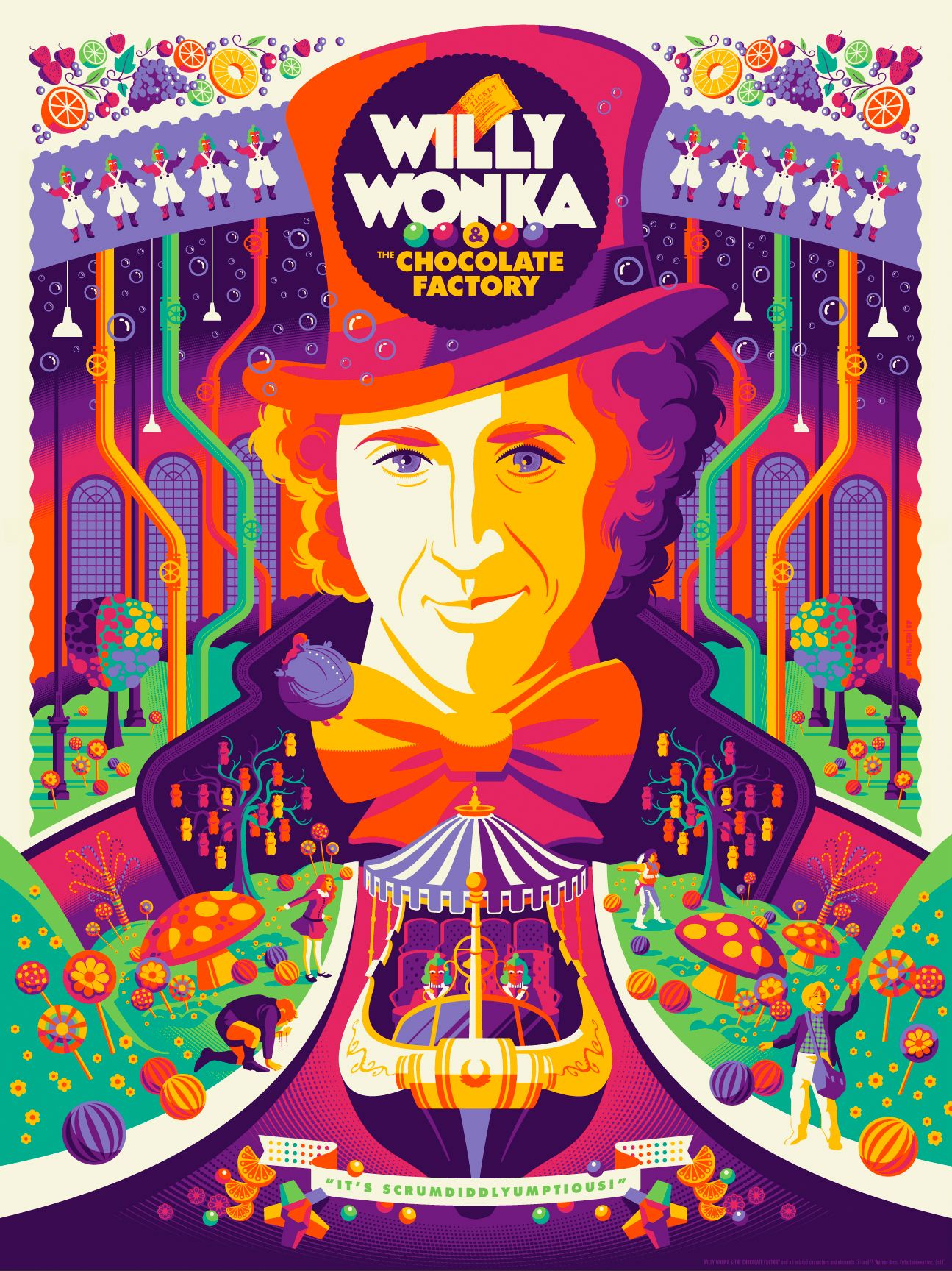 Lickable Wallpaper Willy Wonka Fabric | Spoonflower