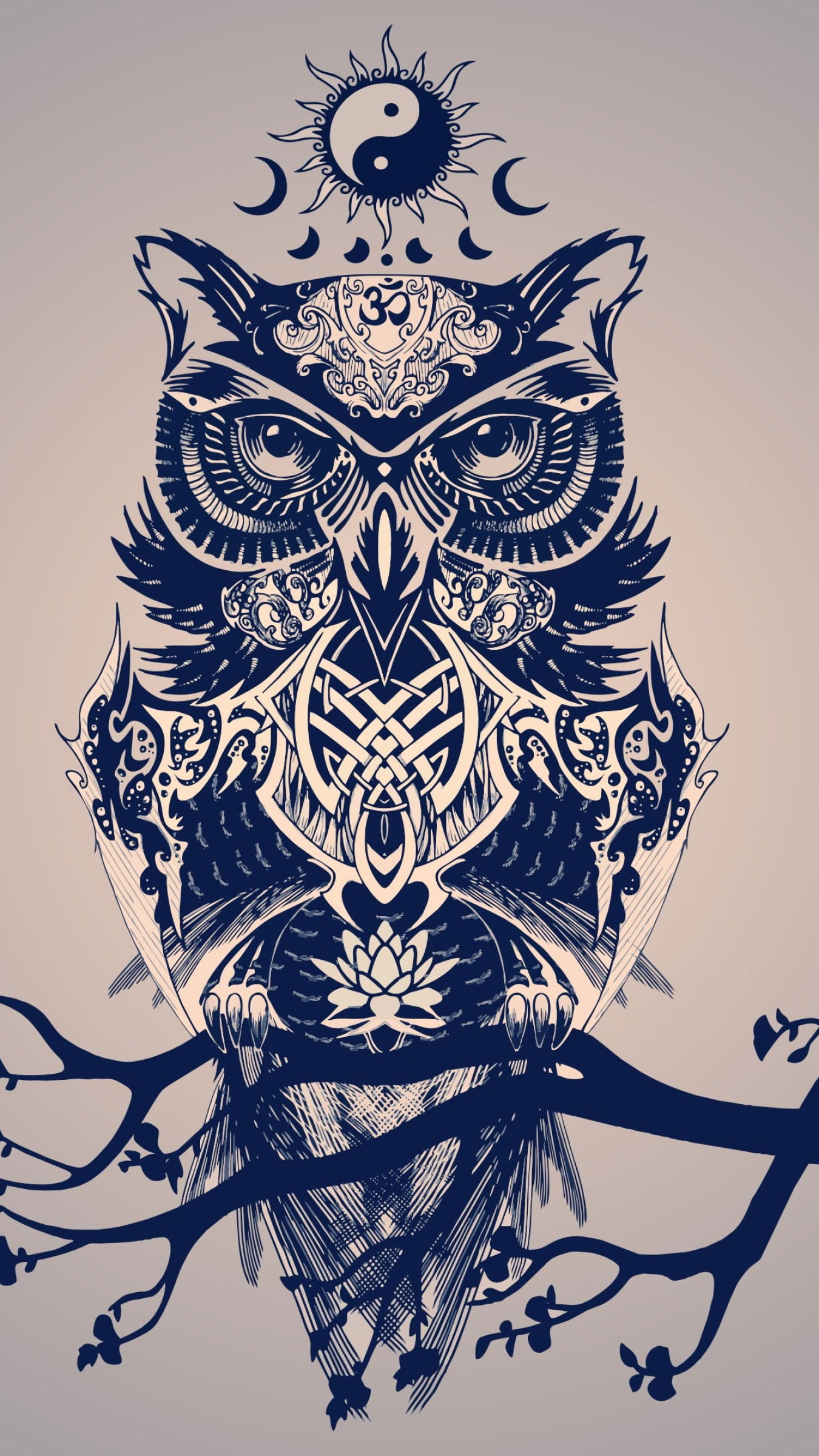 Owl Digital Wallpaper, Painting Of Owl, Minimalism, Digital Art • Wallpaper For You
