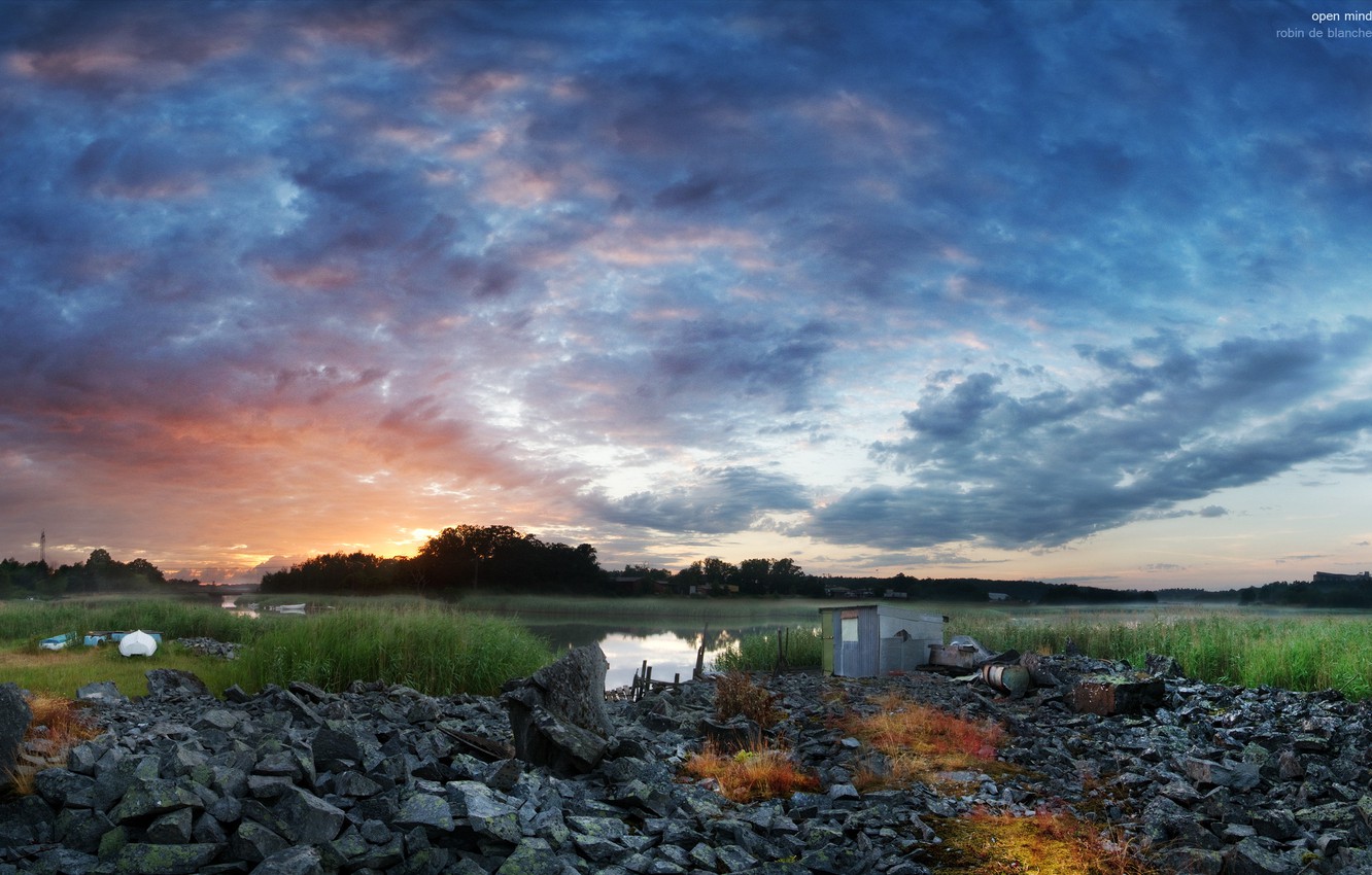 Wallpaper sunset, lake, open mind image for desktop, section пейзажи