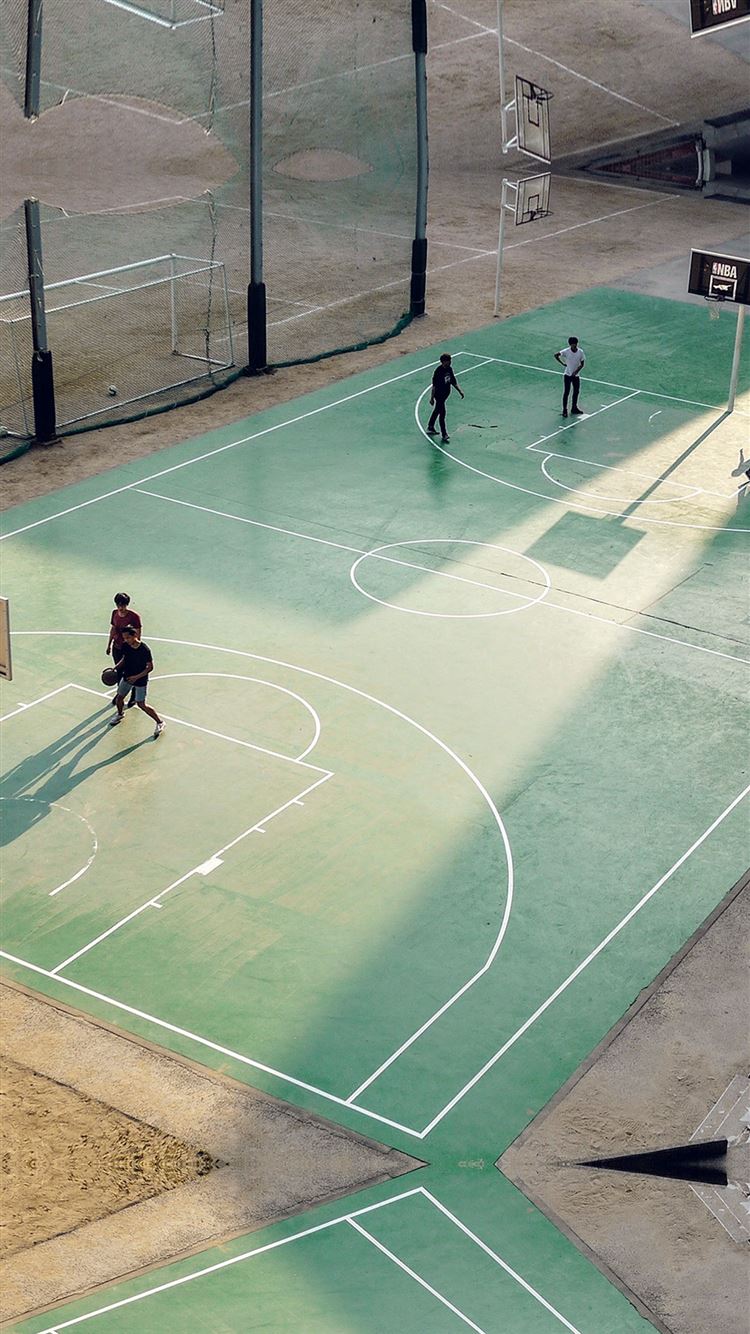 Basketball Green City Sports Field Art NBA iPhone 8 Wallpaper Free Download