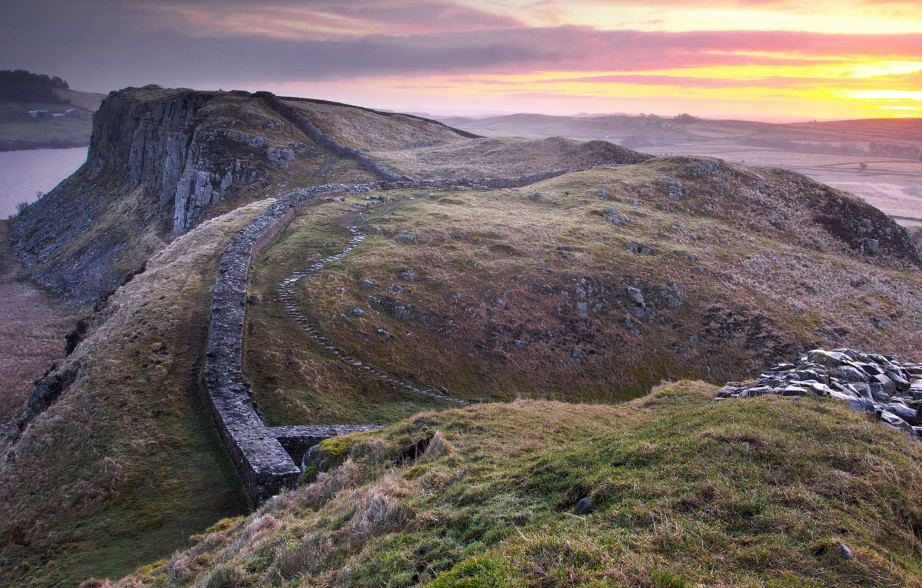 Wallpaper England, Northumberland, Hadrian's wall image for desktop, section пейзажи