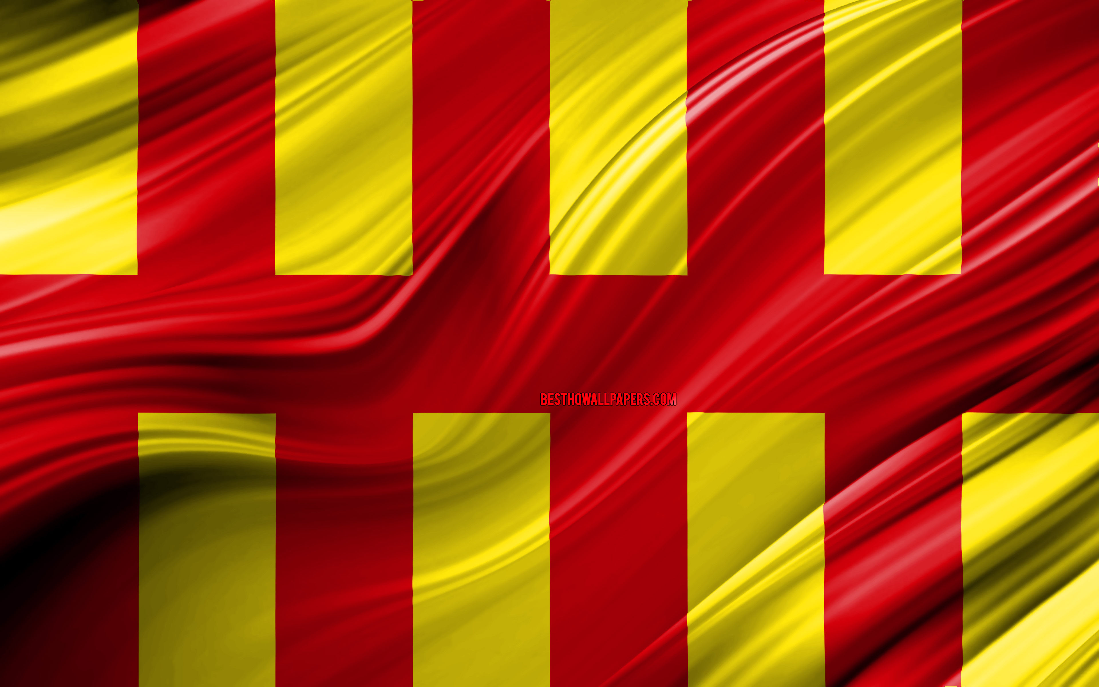 Download wallpaper 4k, Northumberland flag, english counties, 3D waves, Flag of Northumberland, Counties of England, Northumberland County, administrative districts, Northumberland 3D flag, Europe, England, Northumberland for desktop with resolution