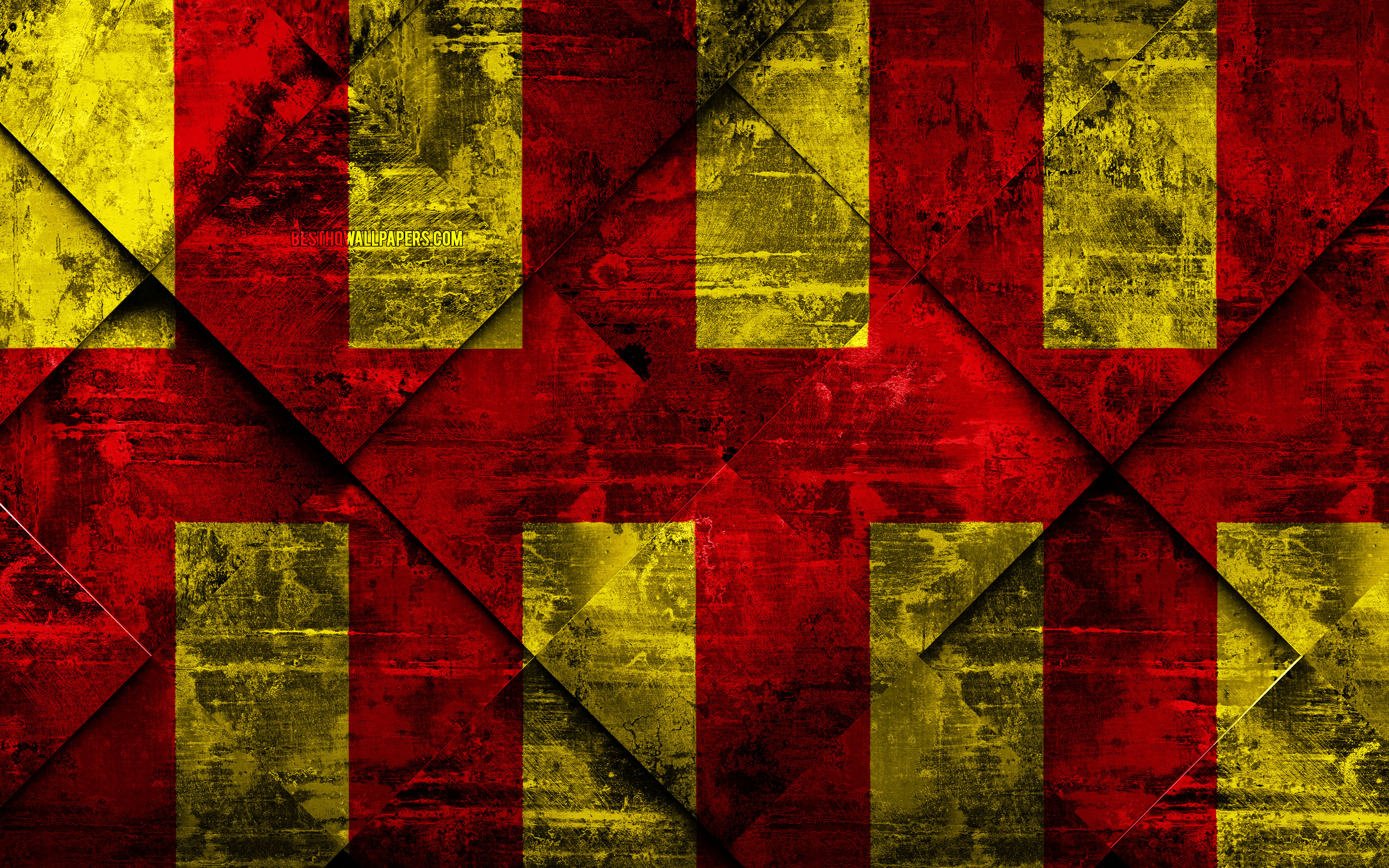 Download wallpaper Flag of Northumberland, 4k, grunge art, rhombus grunge texture, Counties of England, Northumberland flag, England, national symbols, Northumberland, United Kingdom, creative art for desktop with resolution 3840x2400. High Quality HD