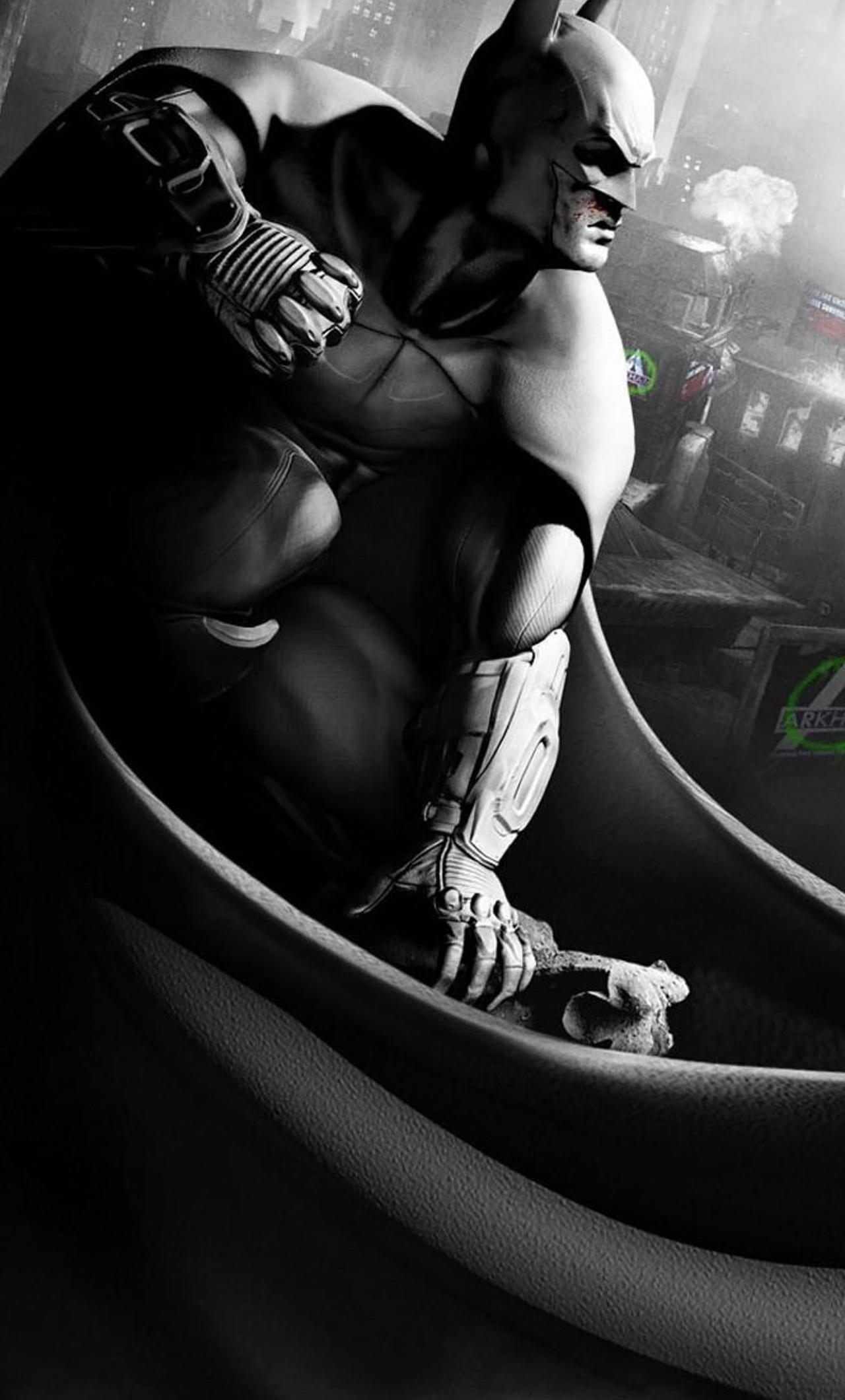 1280x2120 Batman Black And White Gotham City iPhone 6+ HD 4k Wallpapers, Image, Backgrounds, Photos and Pictures