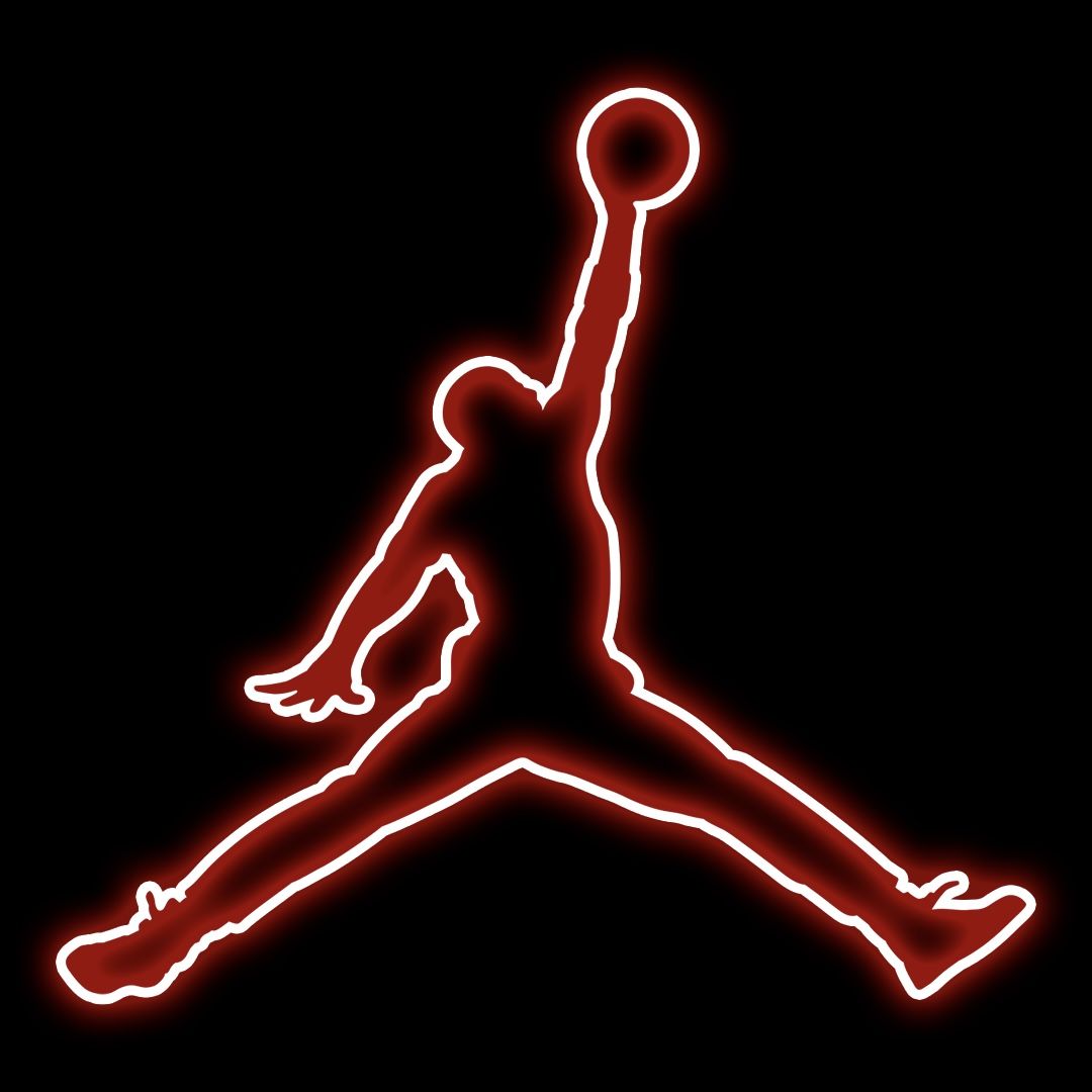 Red Neon Air Jordan Logo // Icon. Jordan logo wallpaper, Red jordans aesthetic wallpaper, Wallpaper iphone neon
