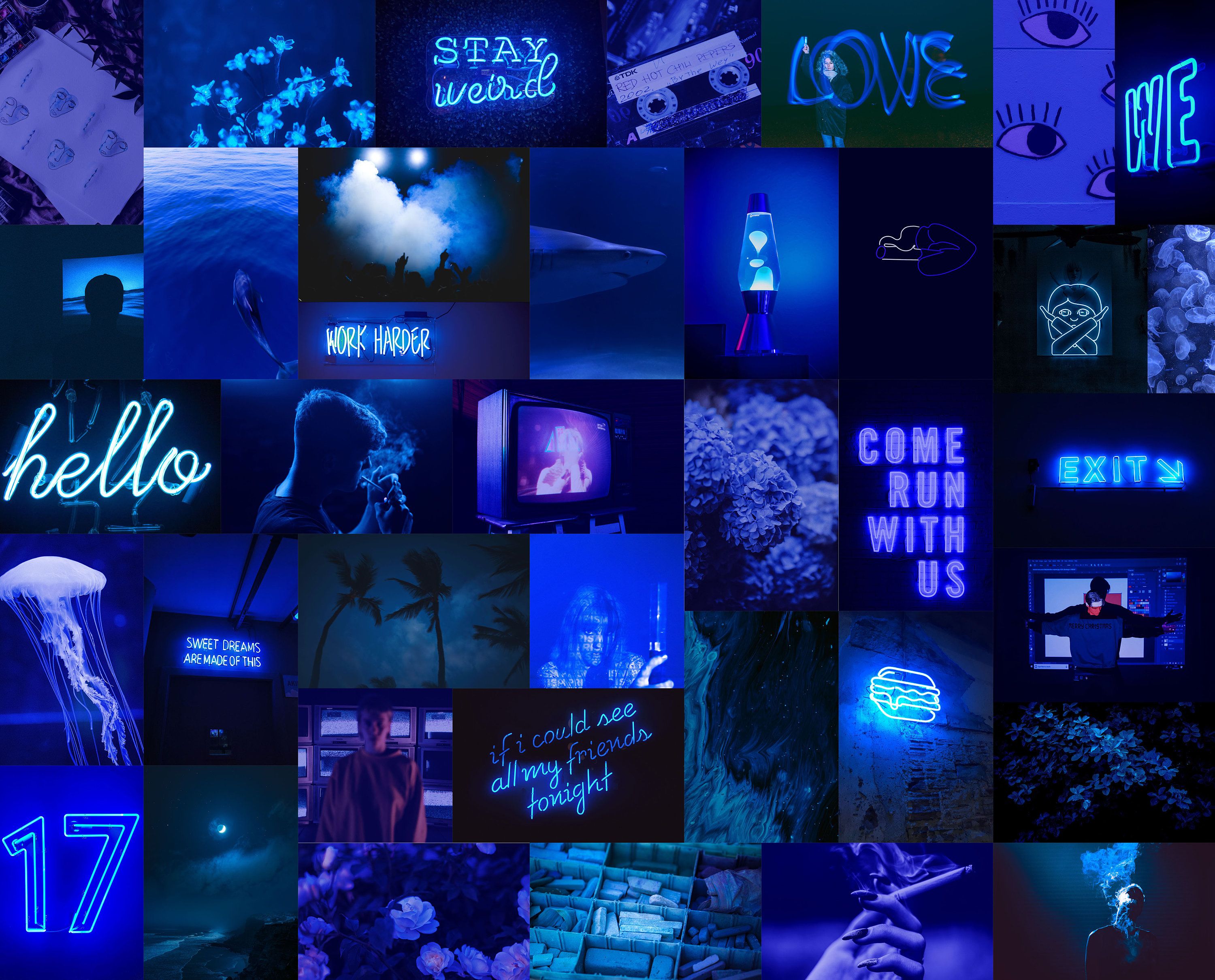 Bbbbb. Wall collage, Neon aesthetic, Photo collage