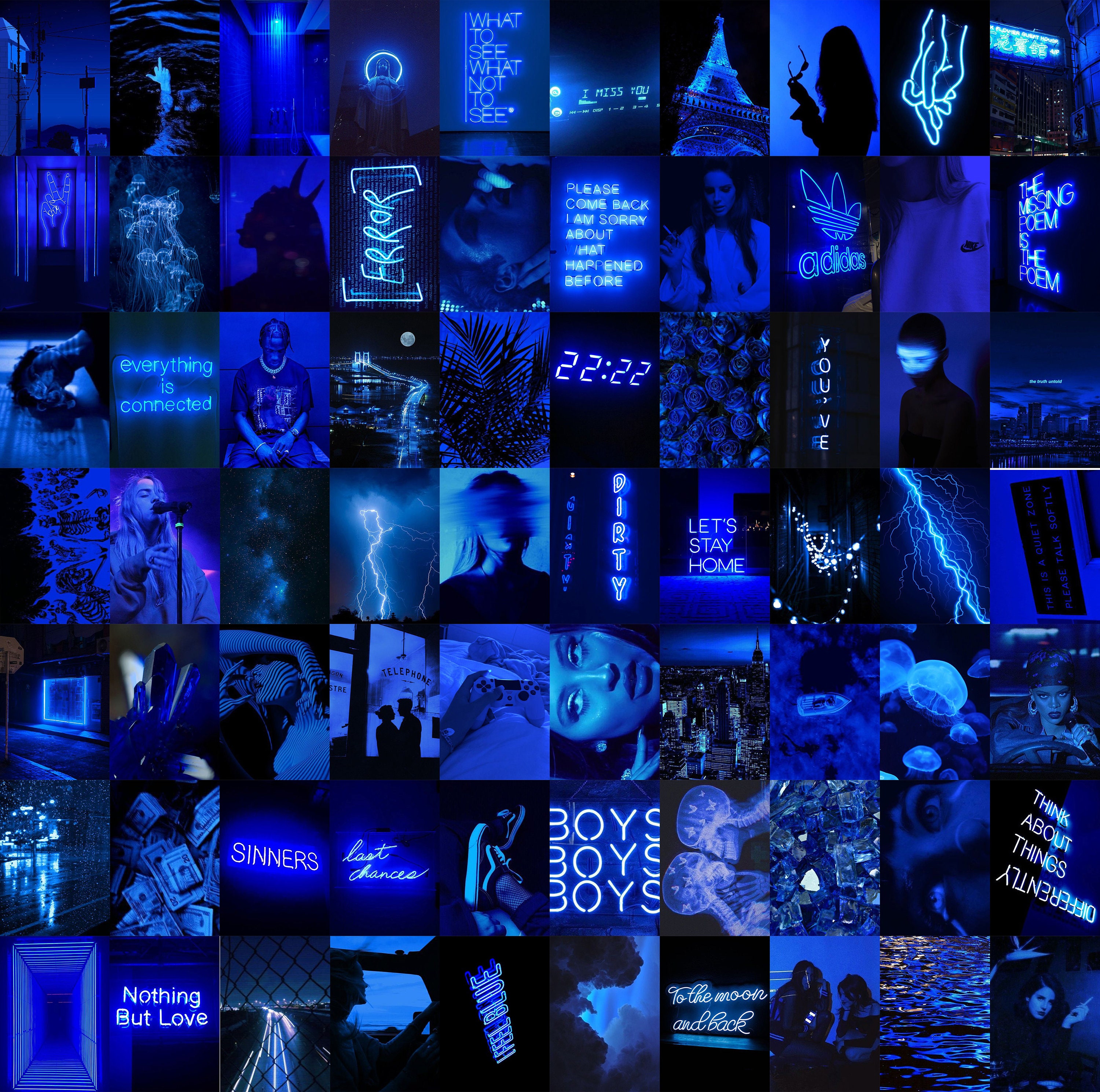 Neon Blue Collage Wallpapers - Wallpaper Cave