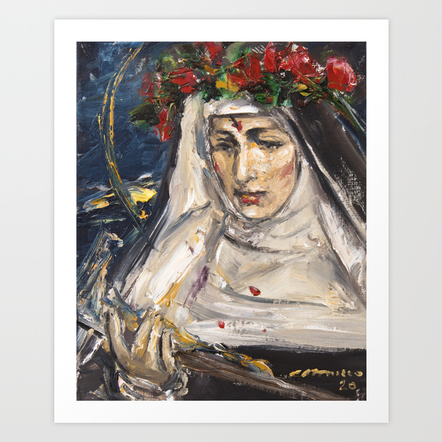 St. Rita of Cascia in penance Art Print