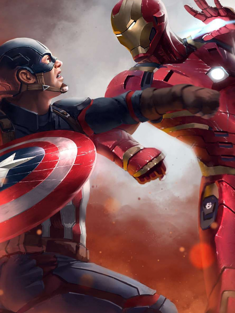 Free download Iron Man And Captain Fight IPhone Wallpaper Iron man vs captain [890x1584] for your Desktop, Mobile & Tablet. Explore Captain and Iron Man Wallpaper. Captain America And
