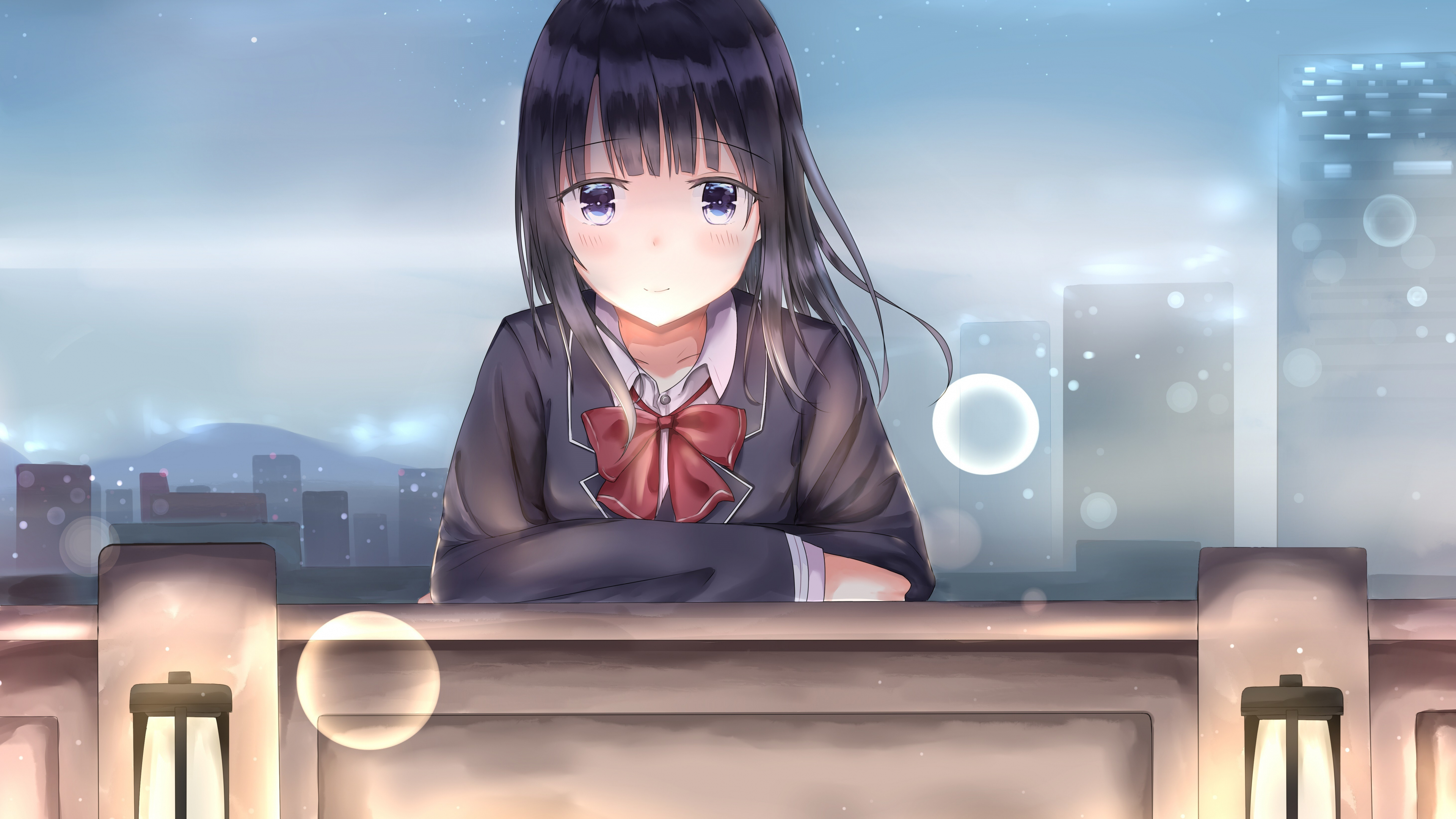 Download 3840x2160 school uniform, anime girl, cute, sad 4k wallpaper, uhd wallpaper, 16:9 widescreen wallpaper, 3840x2160 HD image, background, 2907