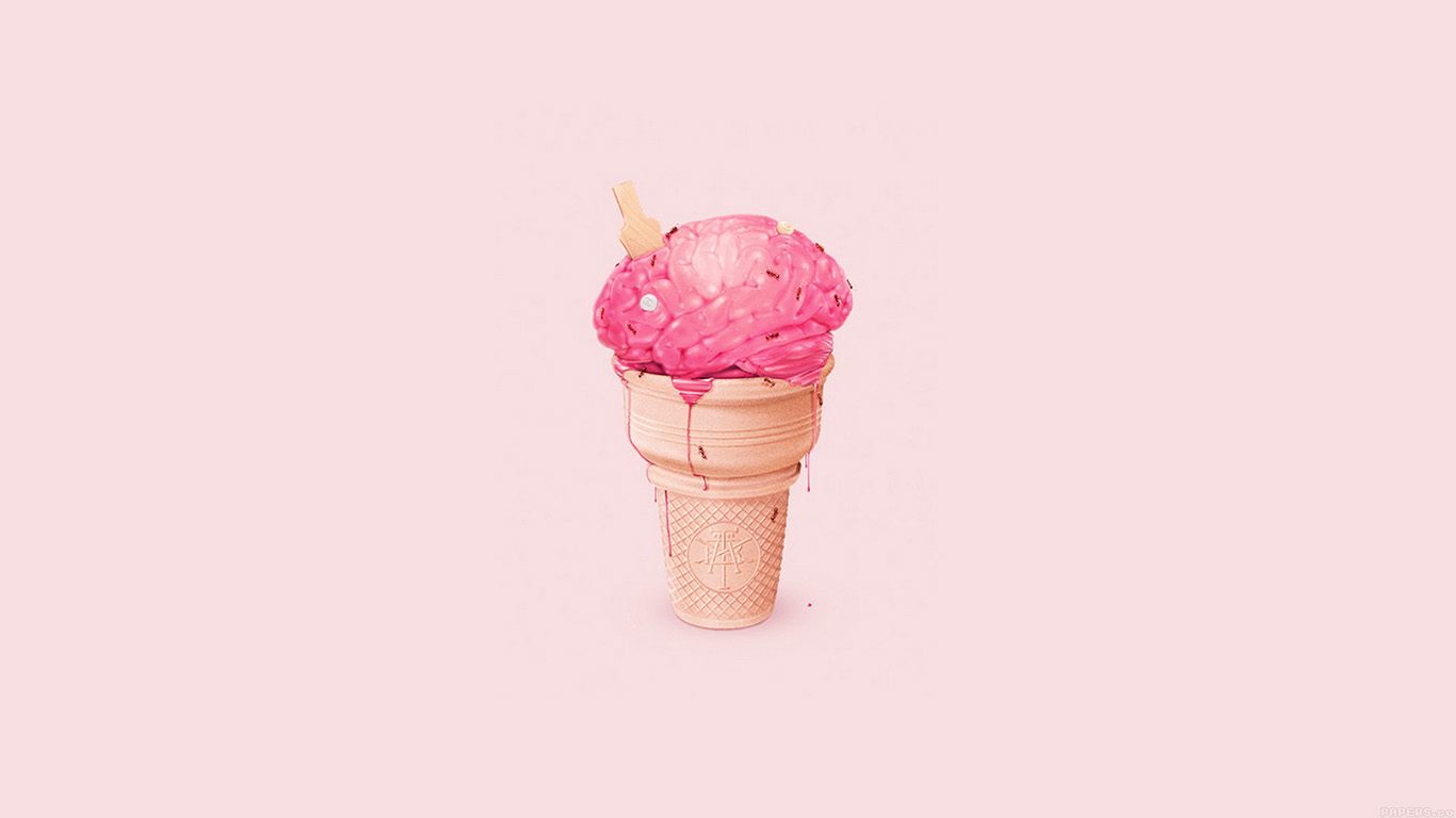 Brain Icecream Illust Art Cute Pink Wallpaper