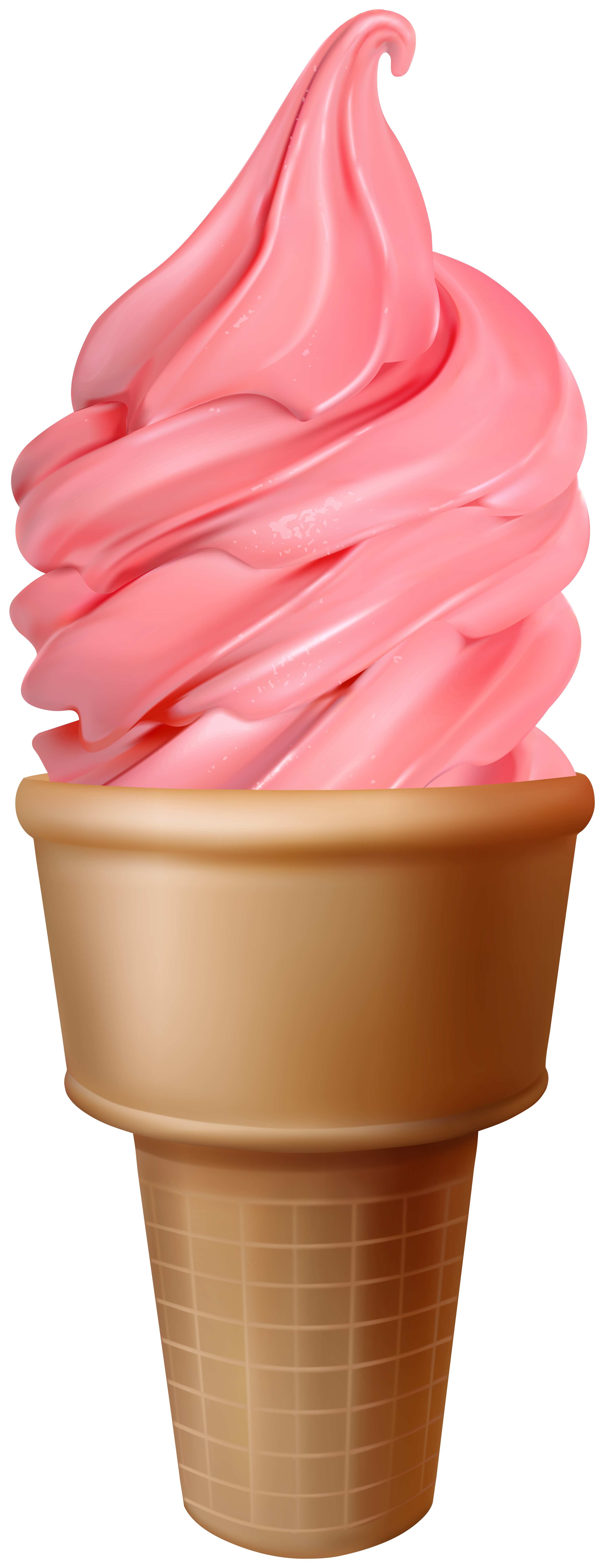 Pink Ice Cream in Waffle Cone PNG Clipart​-Quality Free Image and Transparent PNG Clipart