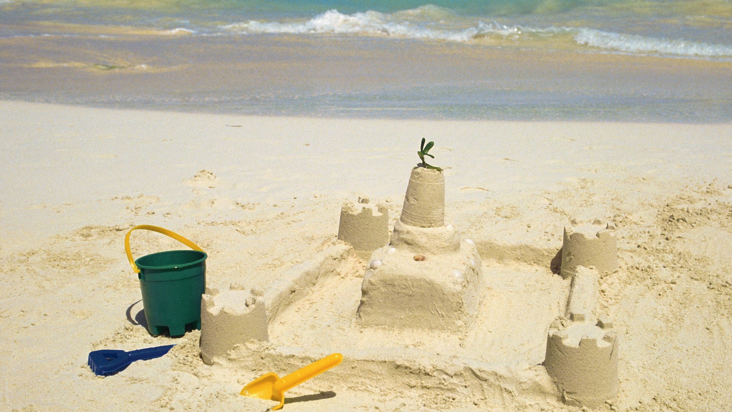 Sand Castles On Beach Wallpaper