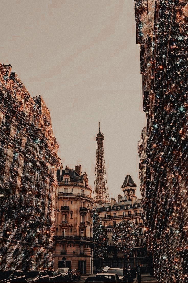 Beige Wallpaper Photo, Paris Glitter Photo Aesthetic Wallpaper