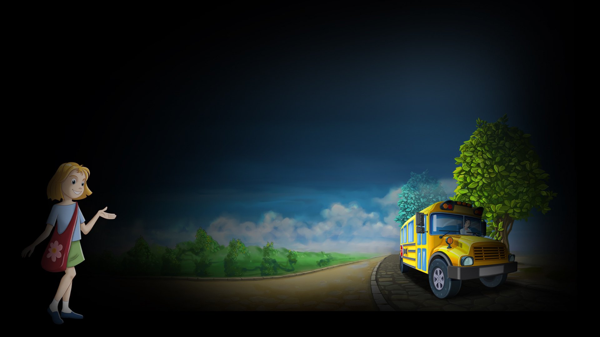 School Bus Fun HD Wallpaper