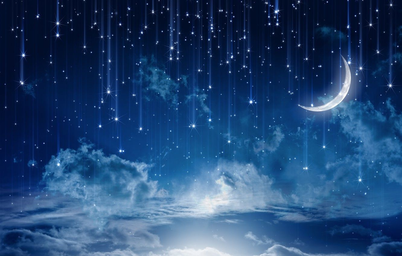 Moon Night Sky Wallpaper