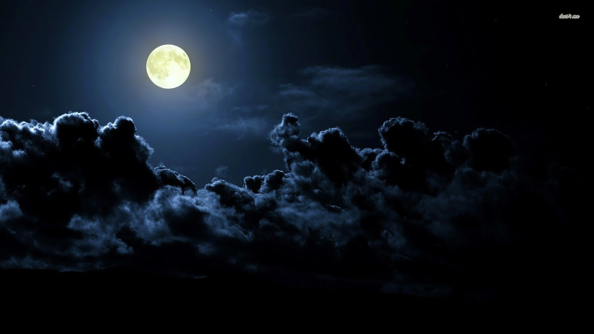 Moon Â· Cloudy sky wallpaper