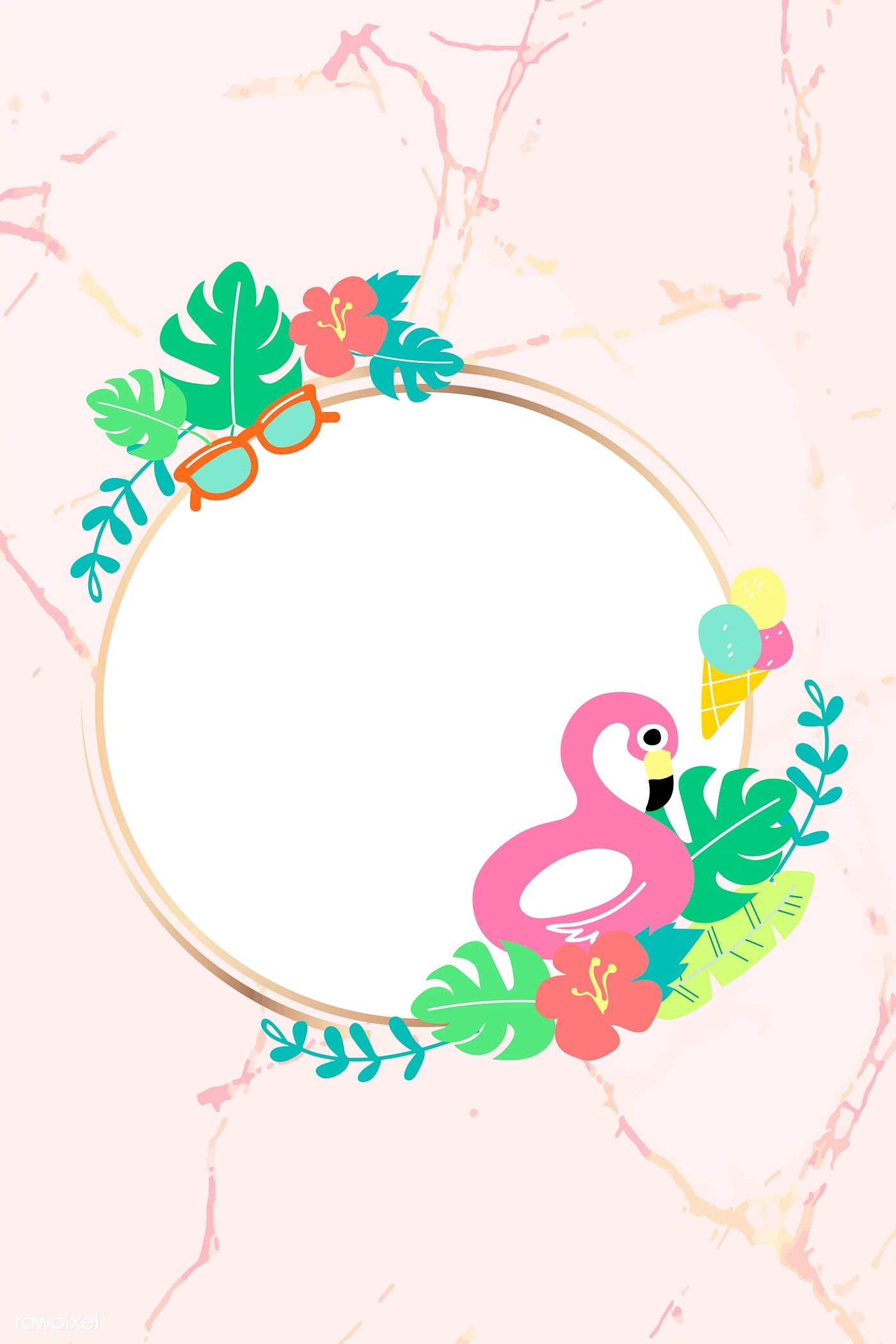 Download premium vector of Round summer flaming frame vector 1180297. Creative graphics, Floral logo design, Free illustrations