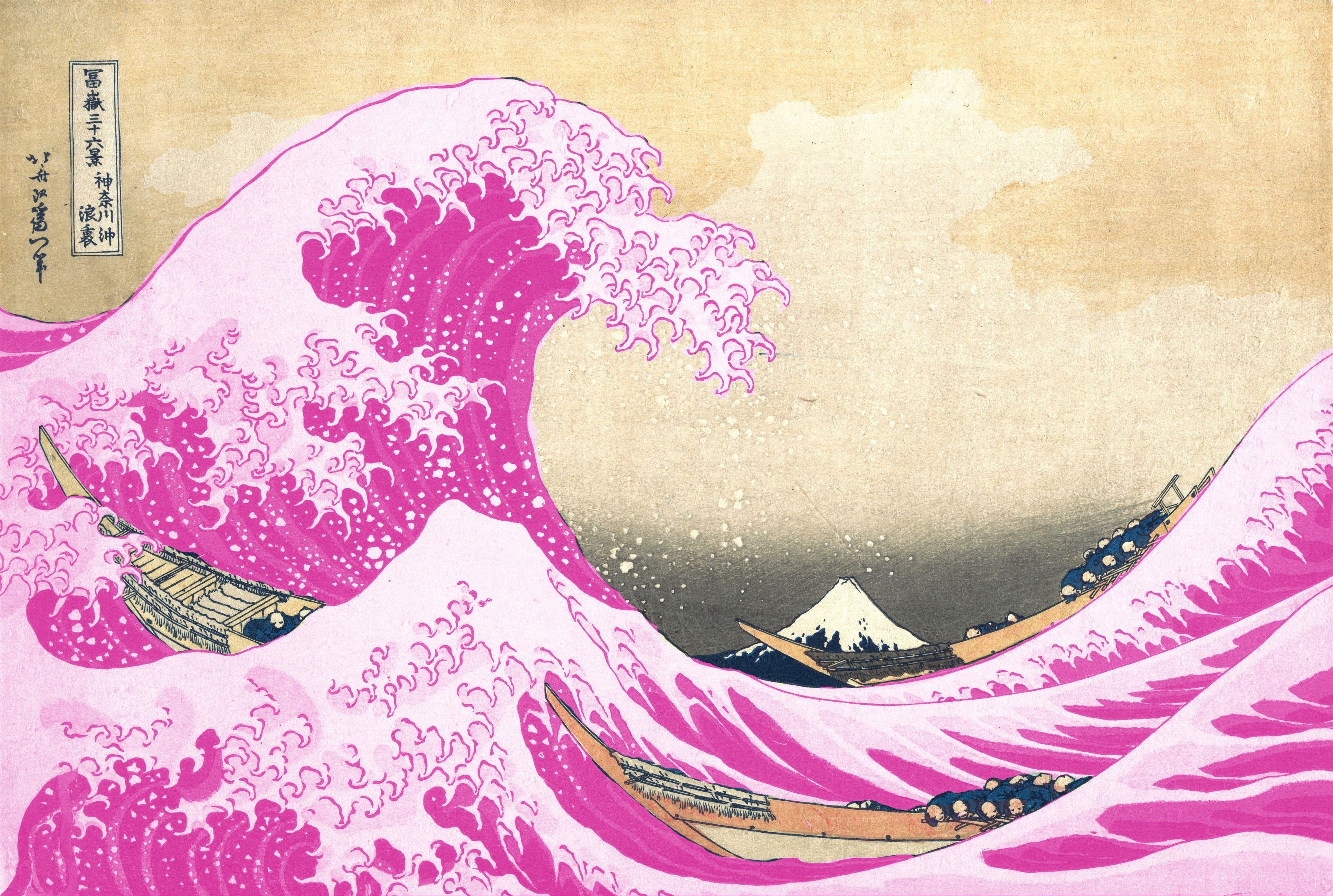 Japanese Wave Pink Wallpaper Free Japanese Wave Pink Background
