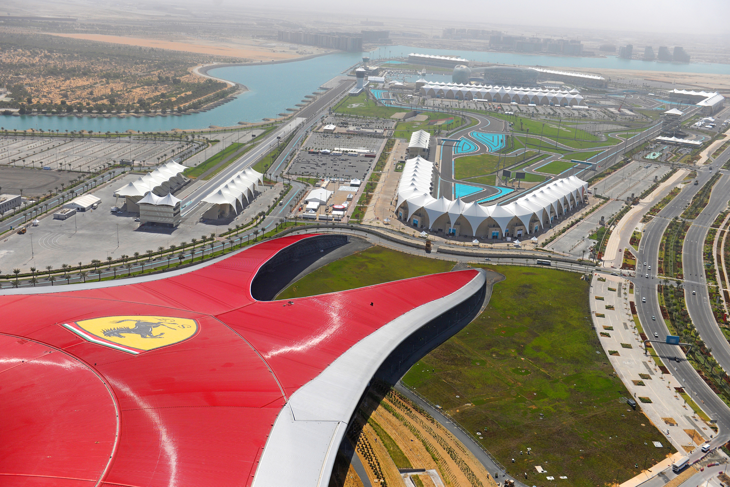 Incredible picture of Ferrari World Abu Dhabi then and now. Time Out Abu Dhabi