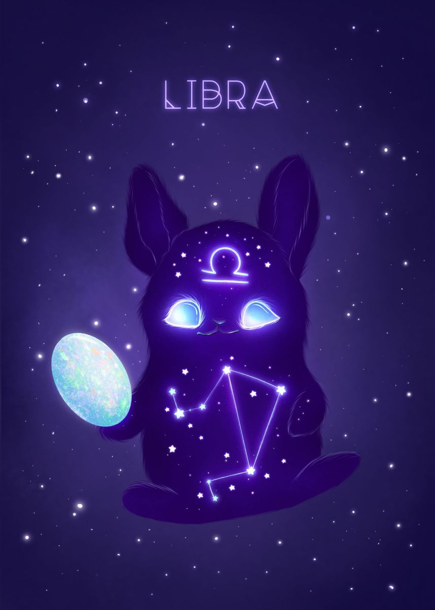 Libra Zodiac Monster' Poster by Zuzana Ziakova. Displate. Anime zodiac, Zodiac art, Zodiac characters