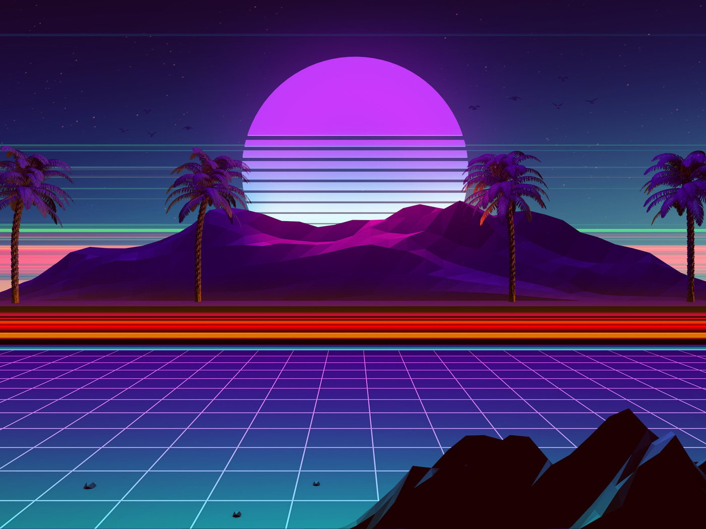 Retro Wave 4k 1400x1050 Resolution HD 4k Wallpaper, Image, Background, Photo and Picture