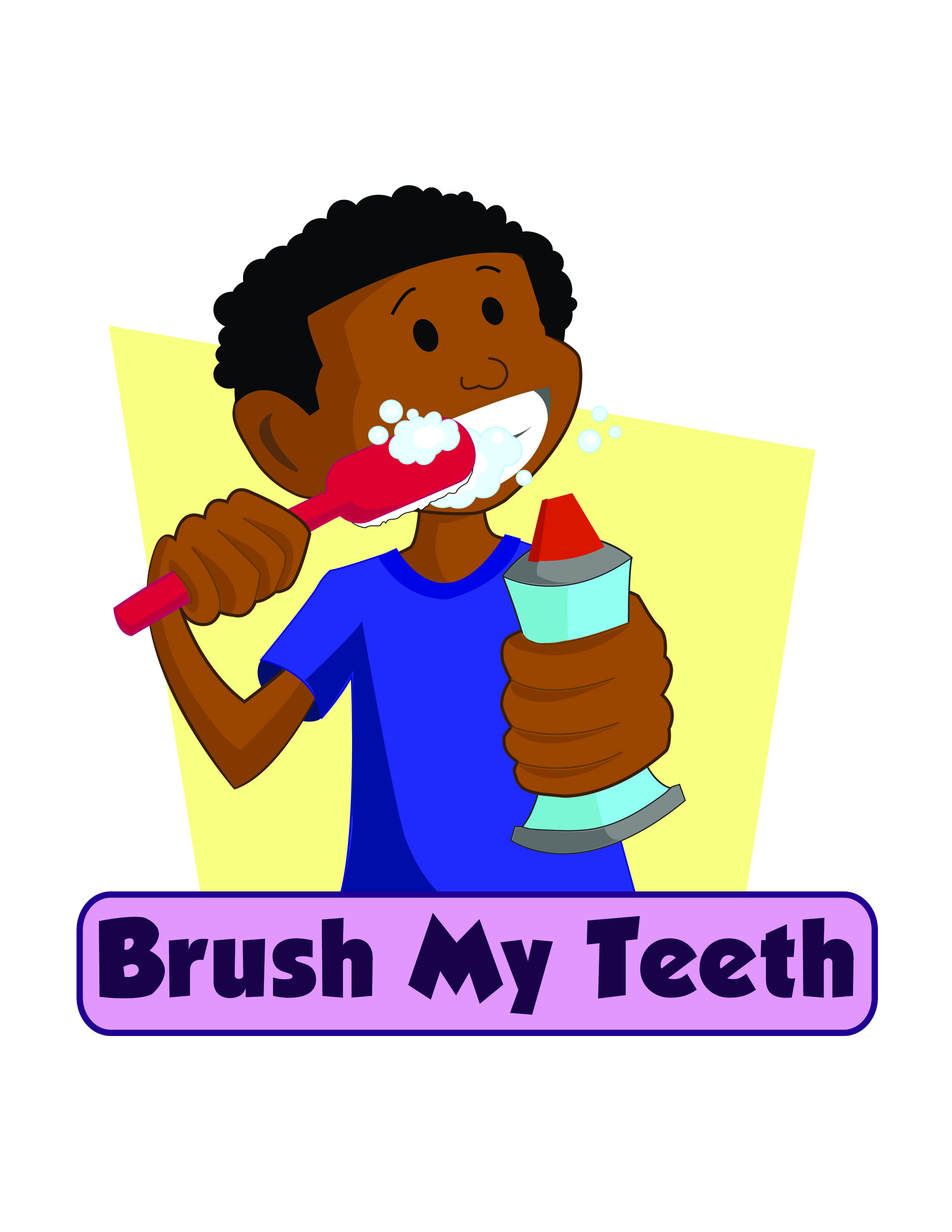 i brush my teeth clipart border