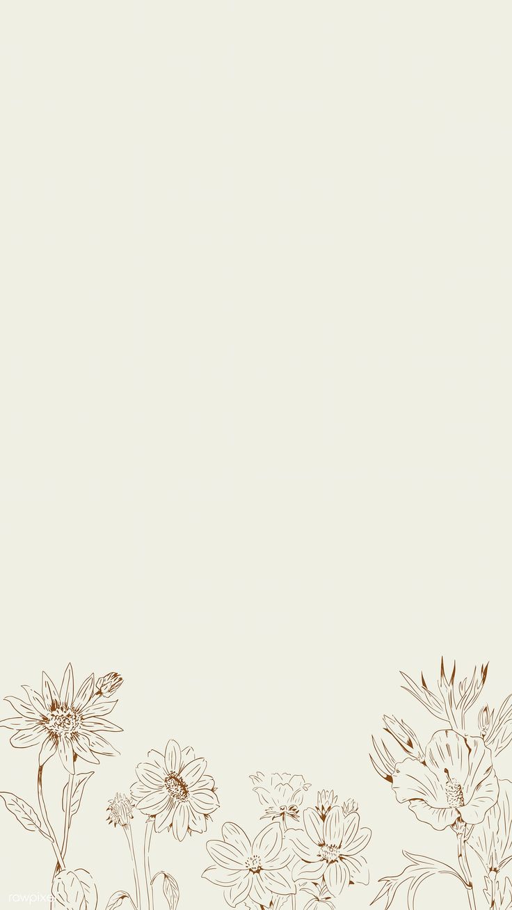 Hand drawn wildflowers patterned mobile phone wallpaper vector. premium image by rawpi. Simple iphone wallpaper, iPhone background wallpaper, Instagram wallpaper