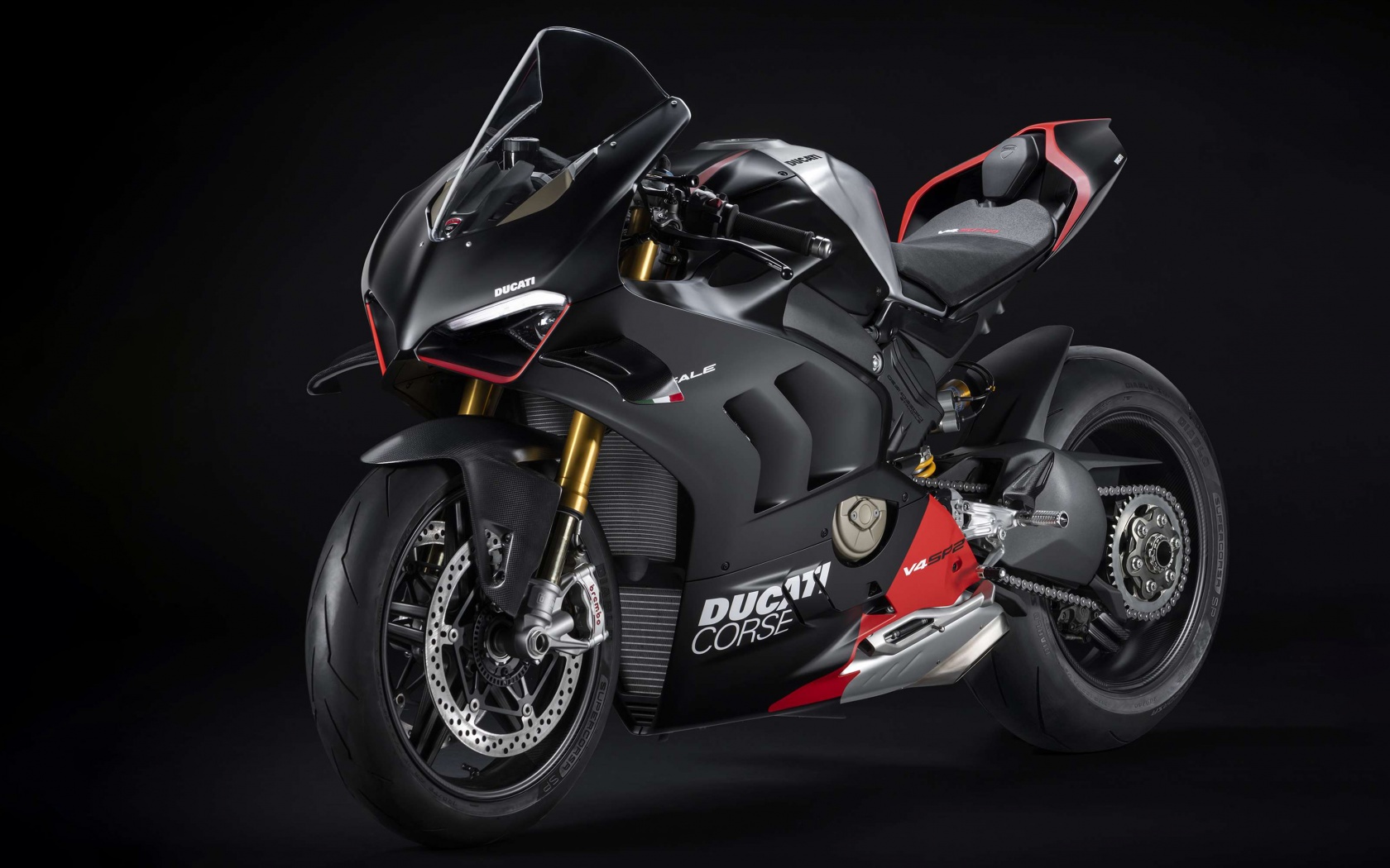 Ducati Panigale V4 SP2 Wallpaper 4K, Black Background, Sports Bikes, Black Dark