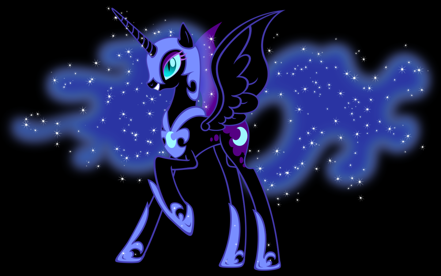 My Little Pony Nightmare Moon Unicorn Cartoon Pegasus Wallpaper:1440x900
