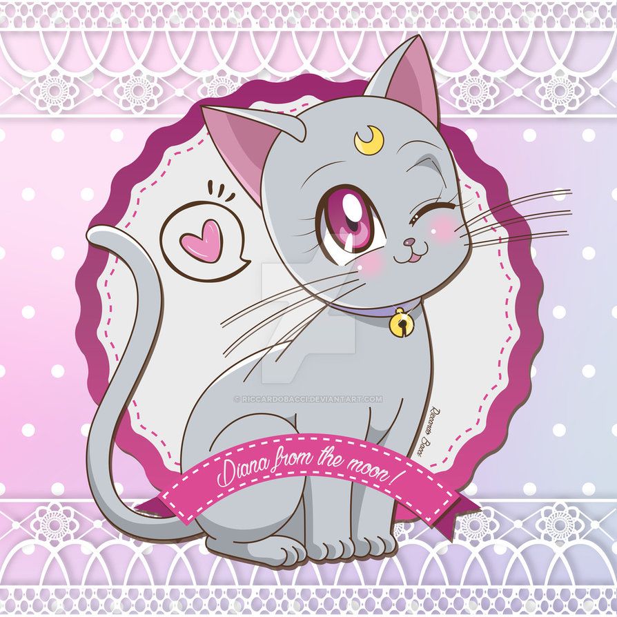 Diana Crystal Version by riccardobacci. Diana sailor moon, Sailor moon cat, Sailor moon character