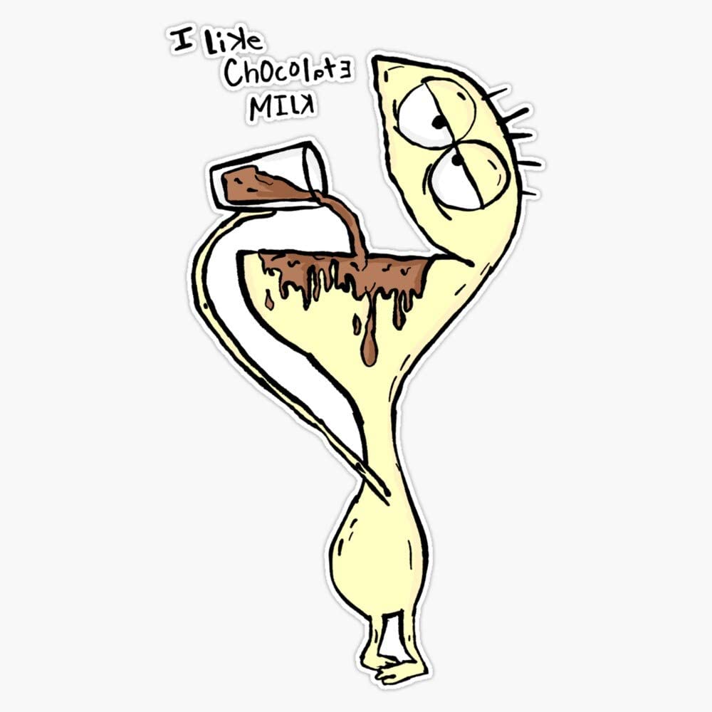 LAD Studio Cheese with Chocolate Milk I Like Chocolate Milk. Foster's Home for Imaginary Friends Sticker Vinyl Bumper Sticker Decal Waterproof 5