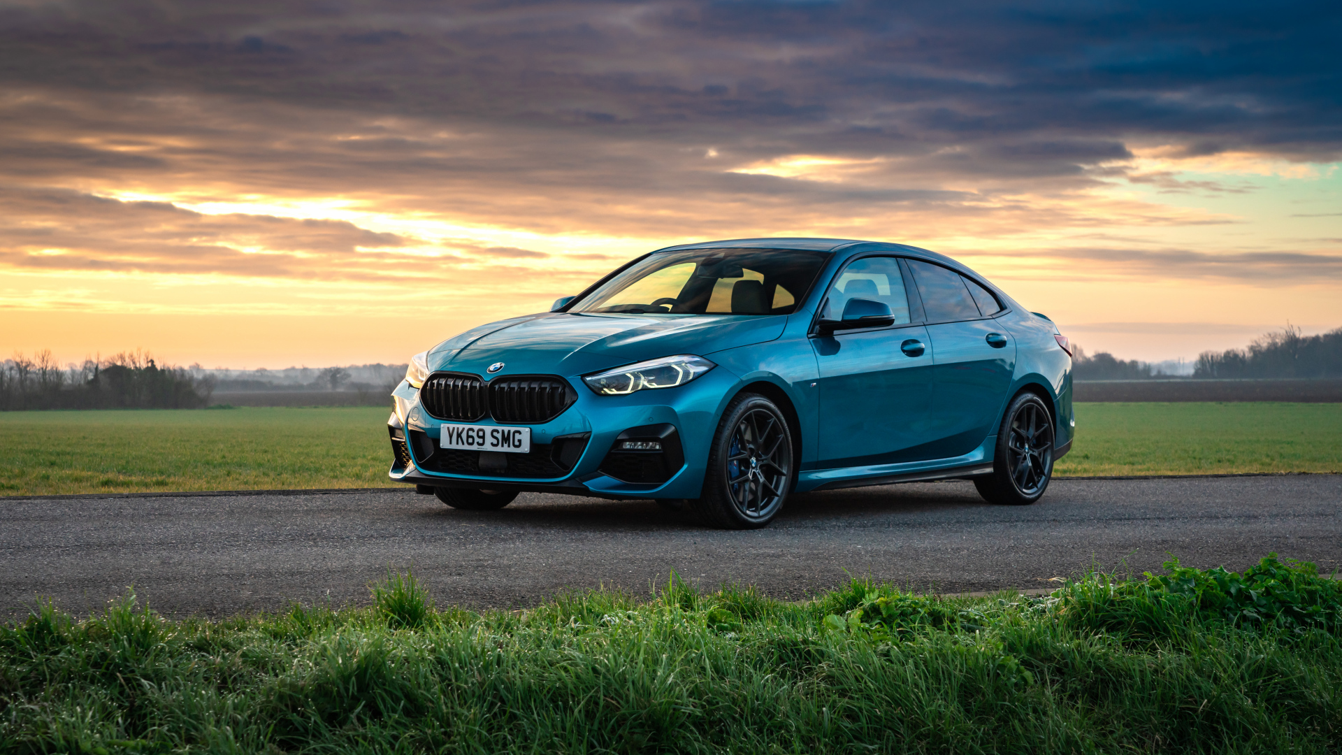 BMW 218i M Sport Gran Coupe UK Version 2020. Desktop wallpaper. 1920x1080