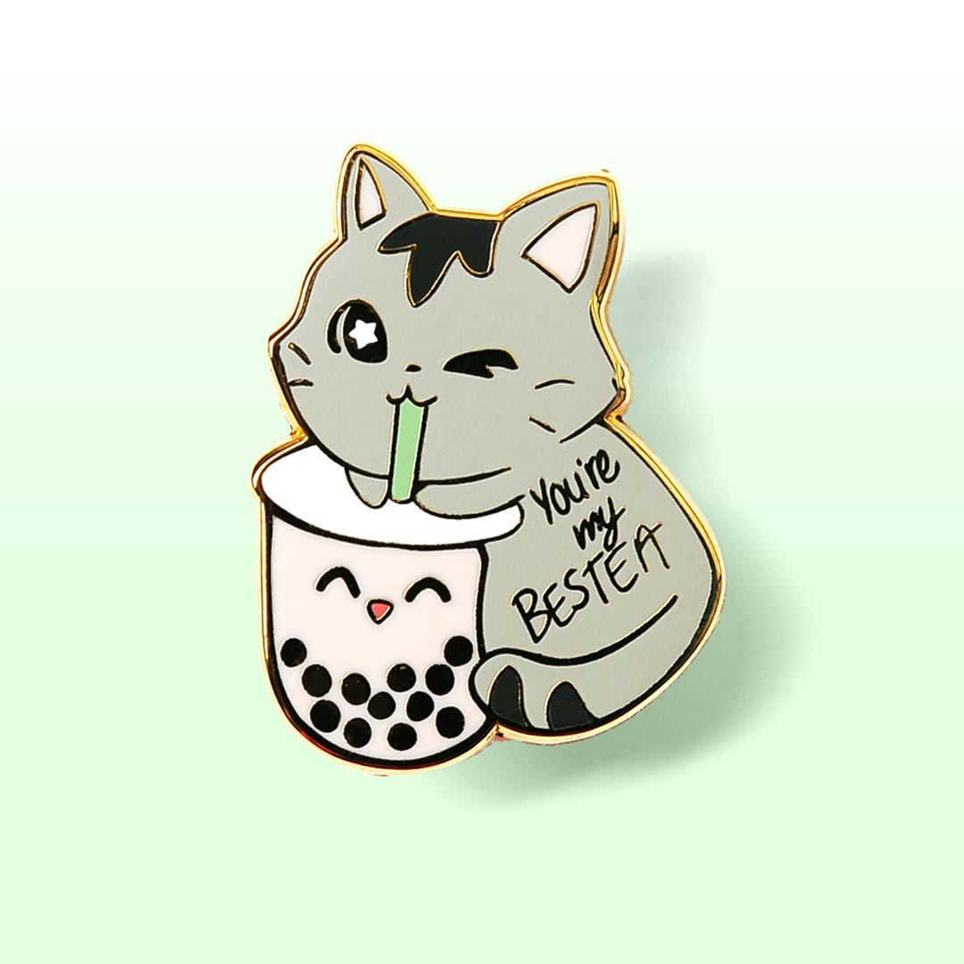 You're My Bestea Boba Cat Cute Hard Enamel Lapel Pin