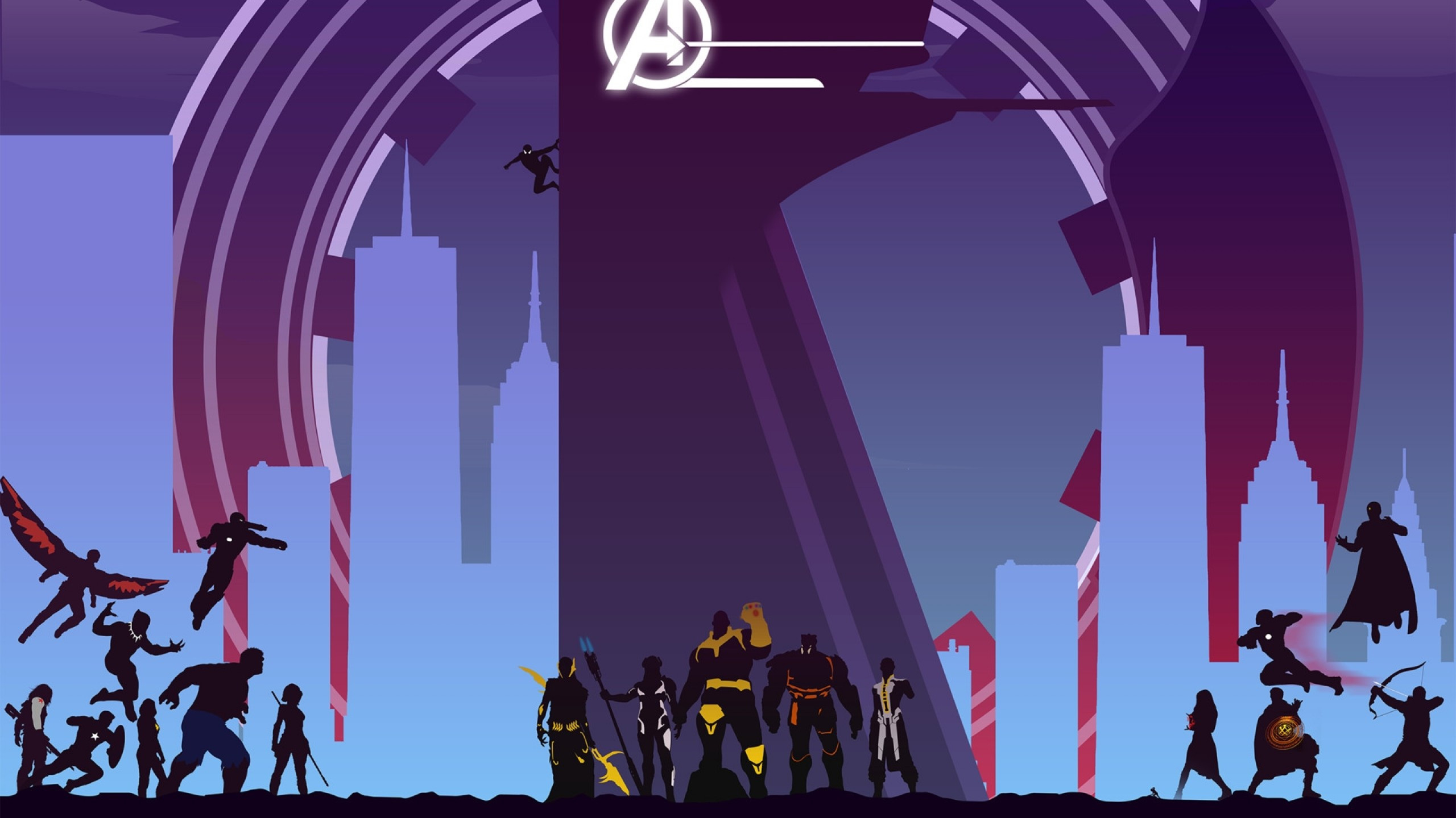 Download 2560x1440 Avengers: Infinity War, Minimalism, Artwork Wallpaper for iMac 27 inch