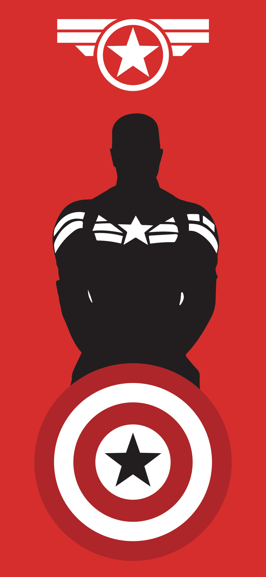 Captain America Wallpaper 4K, Marvel Superheroes, Minimal art, Red background, Minimal