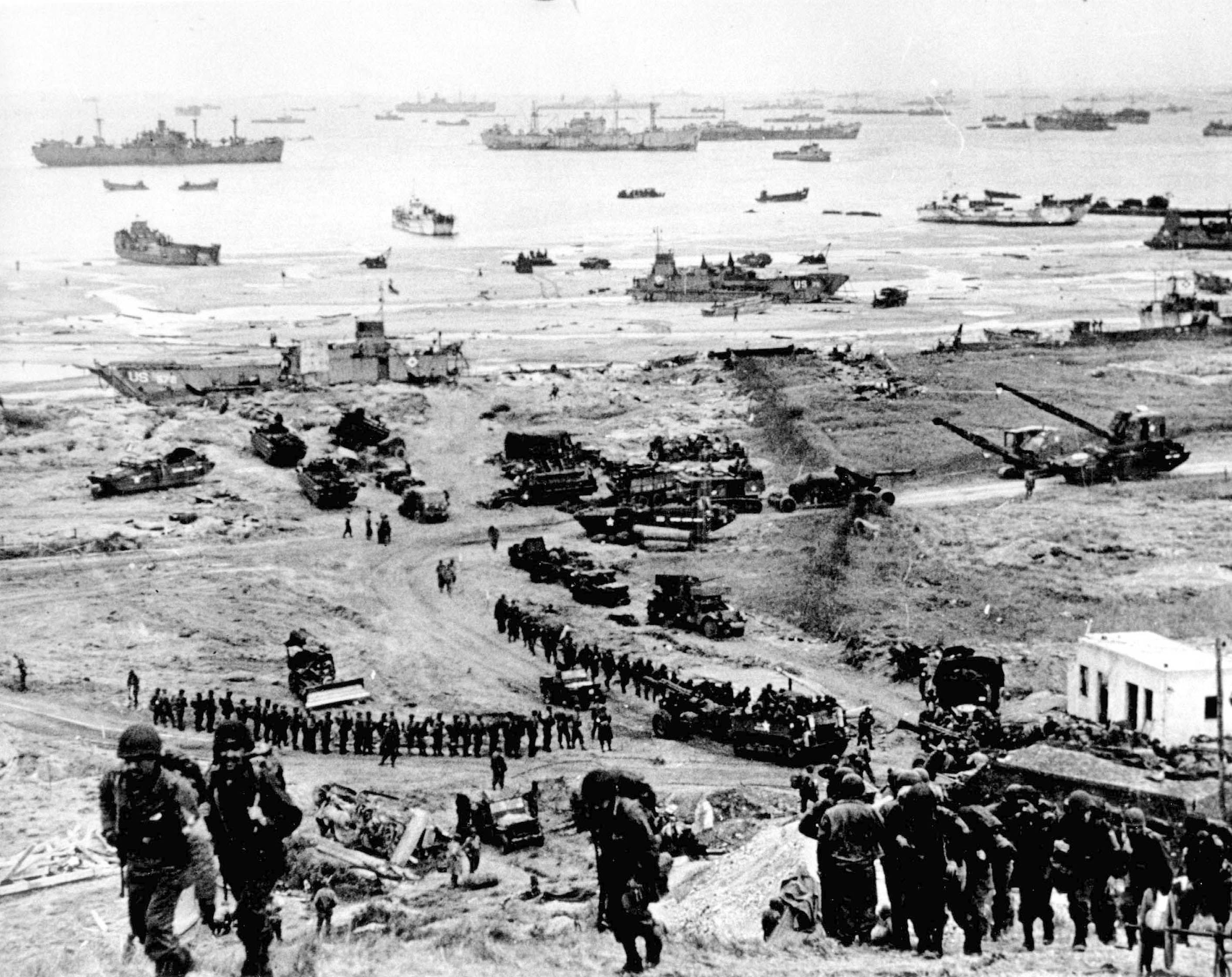 Omaha Beach, Normandy D Day June 6, 1944. Normandy Invasion, Battle Of Normandy, D Day Invasion