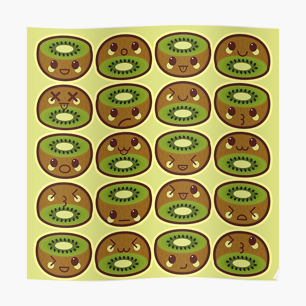 Kawaii Kiwi Cute Pattern Wallpaper Sticker