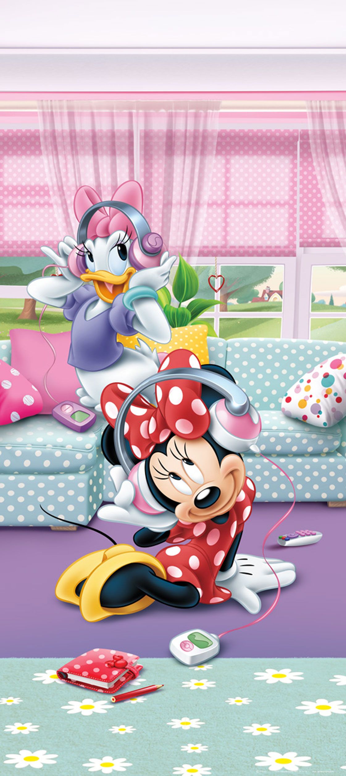 poster Minnie Mouse & Daisy Duck pink, purple and red from Sanders & Sanders