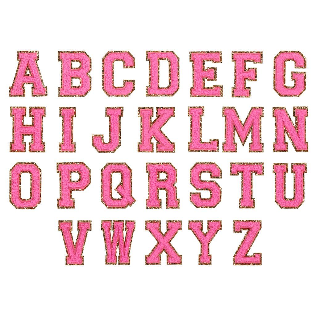 Hibiscus Glitter Varsity Letter Patches. Stoney Clover Lane. Varsity letter, Lettering, Preppy stickers