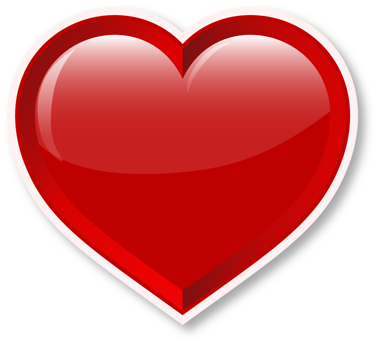 Single 3D Red heart PNG