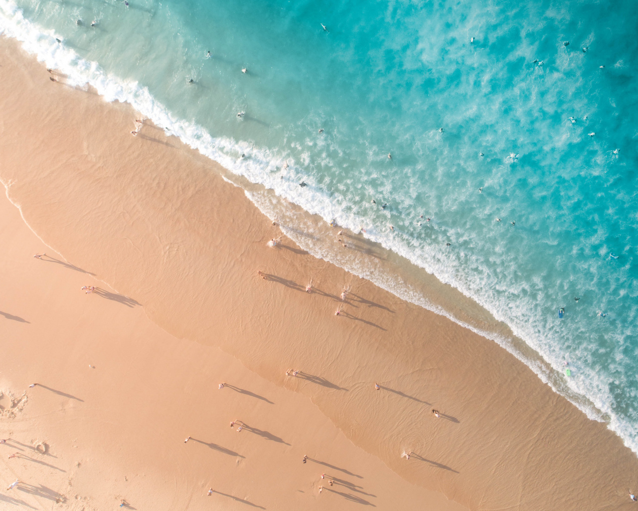 Download Aerial view, beach, nature, summer wallpaper, 1280x1024, Standard 5:4, Fullscreen