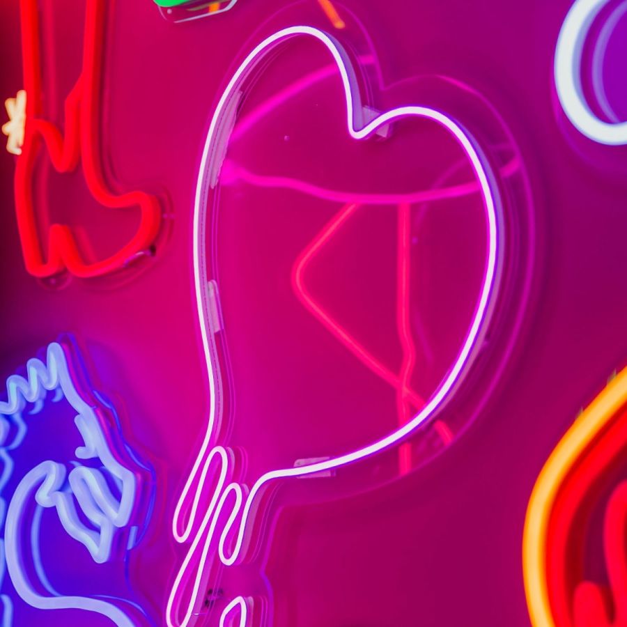 Dripping Heart Neon Sign By CUSTOM NEON®. FREE Dimmer Remote