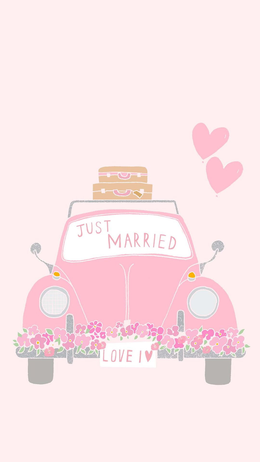 Downloaded From Wallpaper. App Id466993271. Thousands Of HD Wallpap. Just Married, Wedding Illustration, Wedding Anniversary Cards