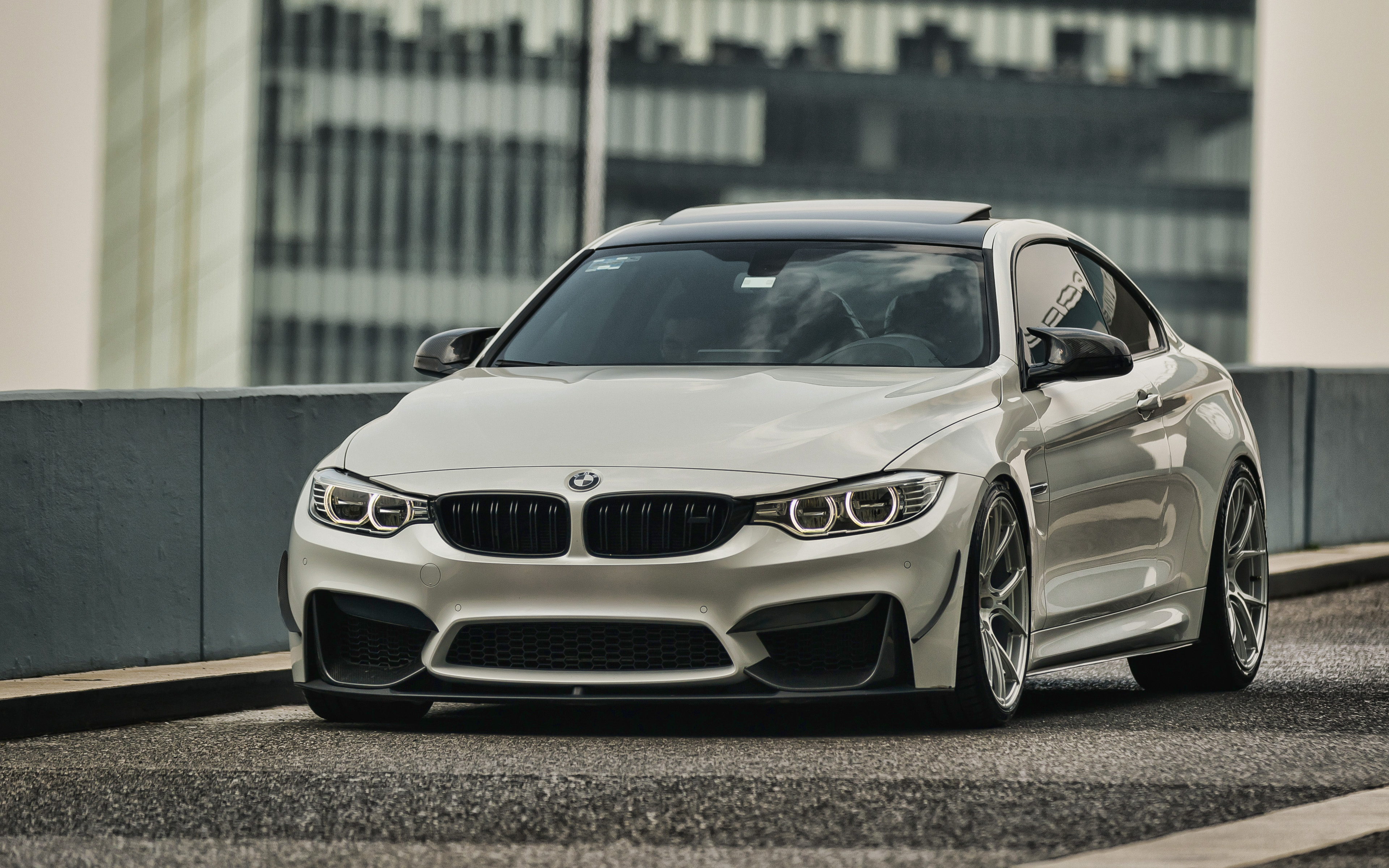 Download wallpaper BMW M4, 4k, tuning, F82, 2019 cars, parking, white m4, supercars, 2019 BMW M4, german cars, white f82, BMW for desktop with resolution 3840x2400. High Quality HD picture wallpaper
