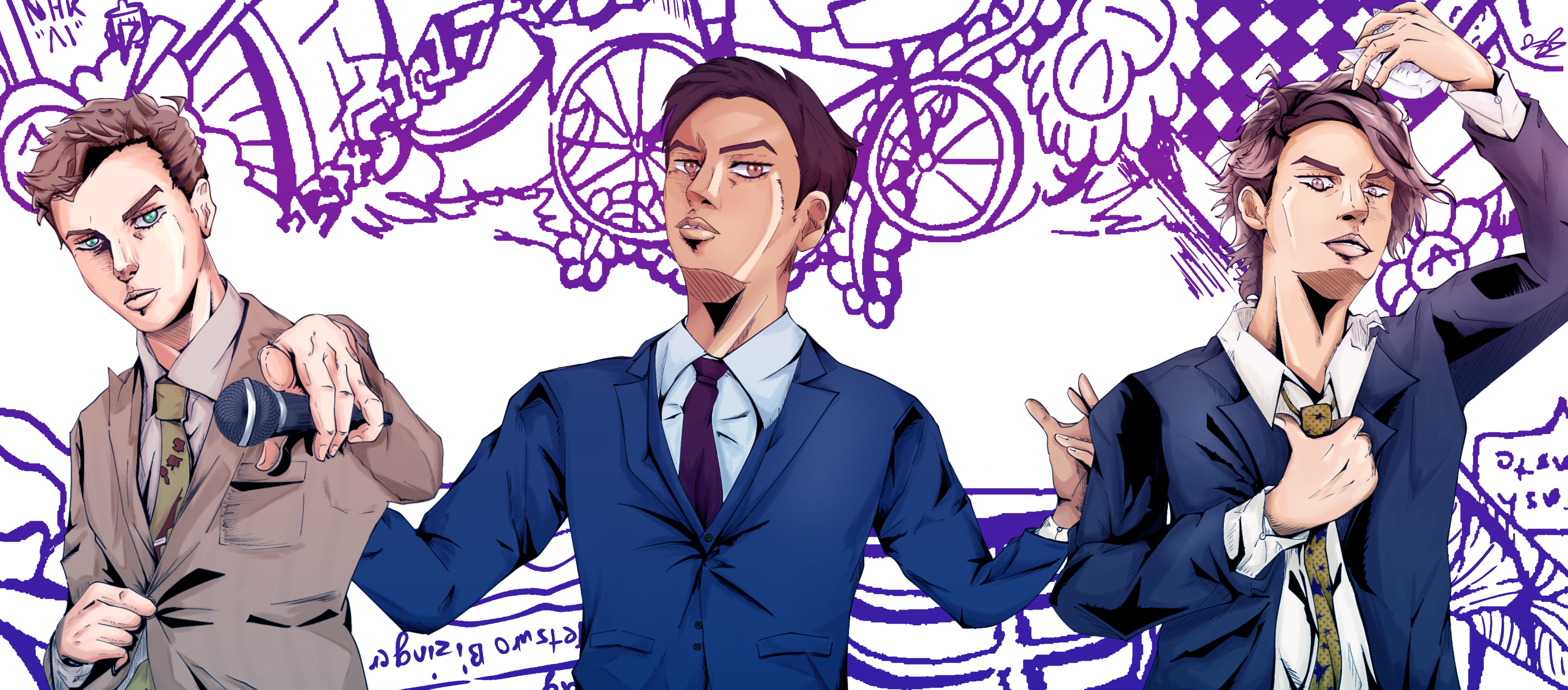 Jojo style trash taste boys (Fanart)