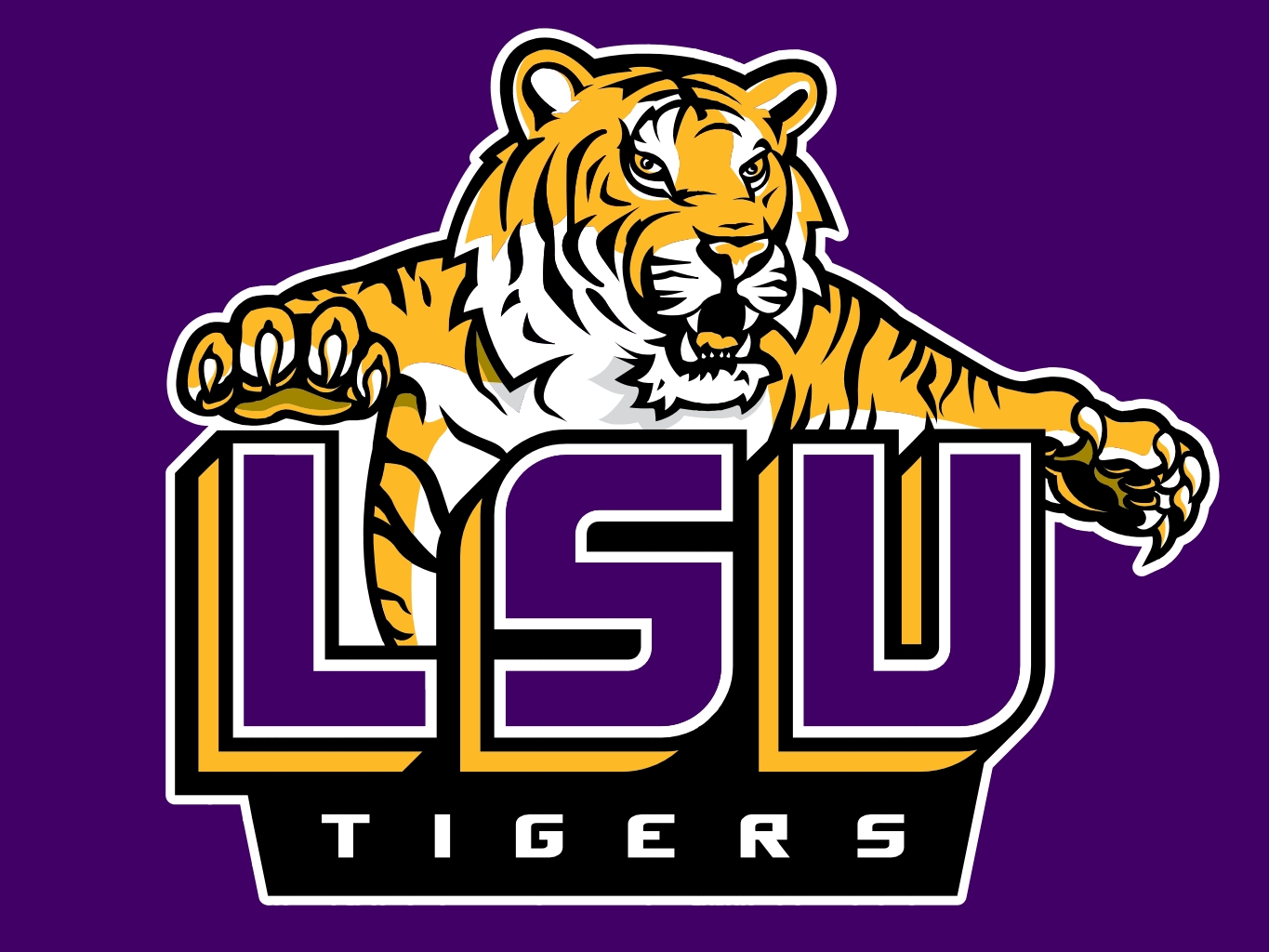 LSU Tigers Football logo on a blue background free image download
