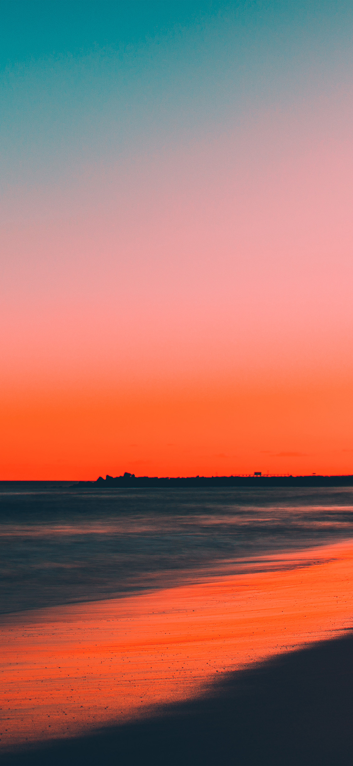 iPhone X wallpaper. sunset beach fall night sea nature