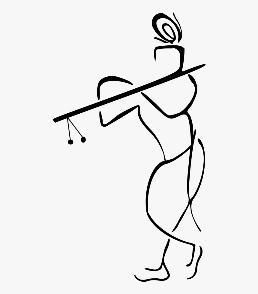 Lord Krishna Flute Png Black And White, Transparent Png, Transparent Png Image